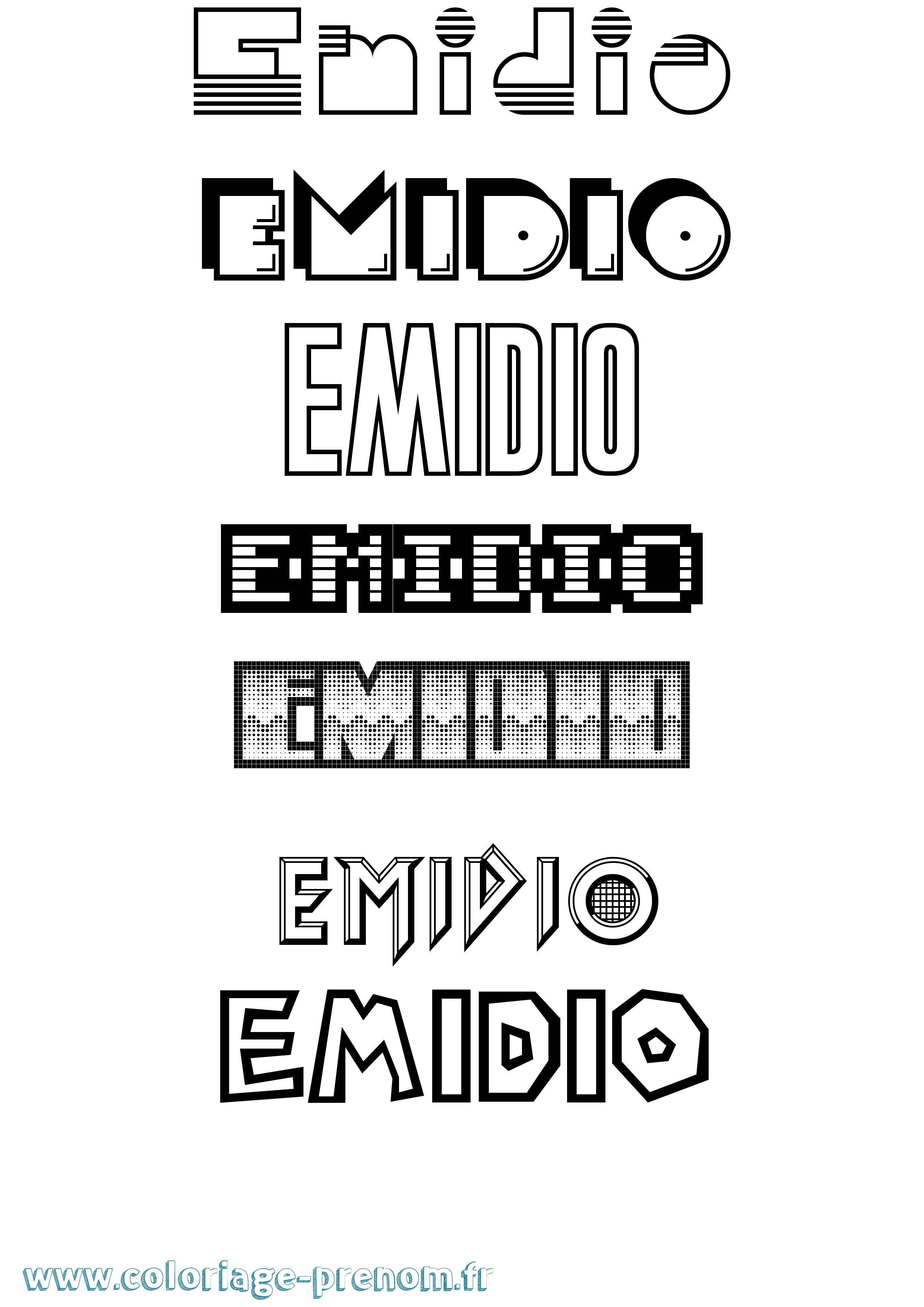 Coloriage prénom Emidio Jeux Vidéos