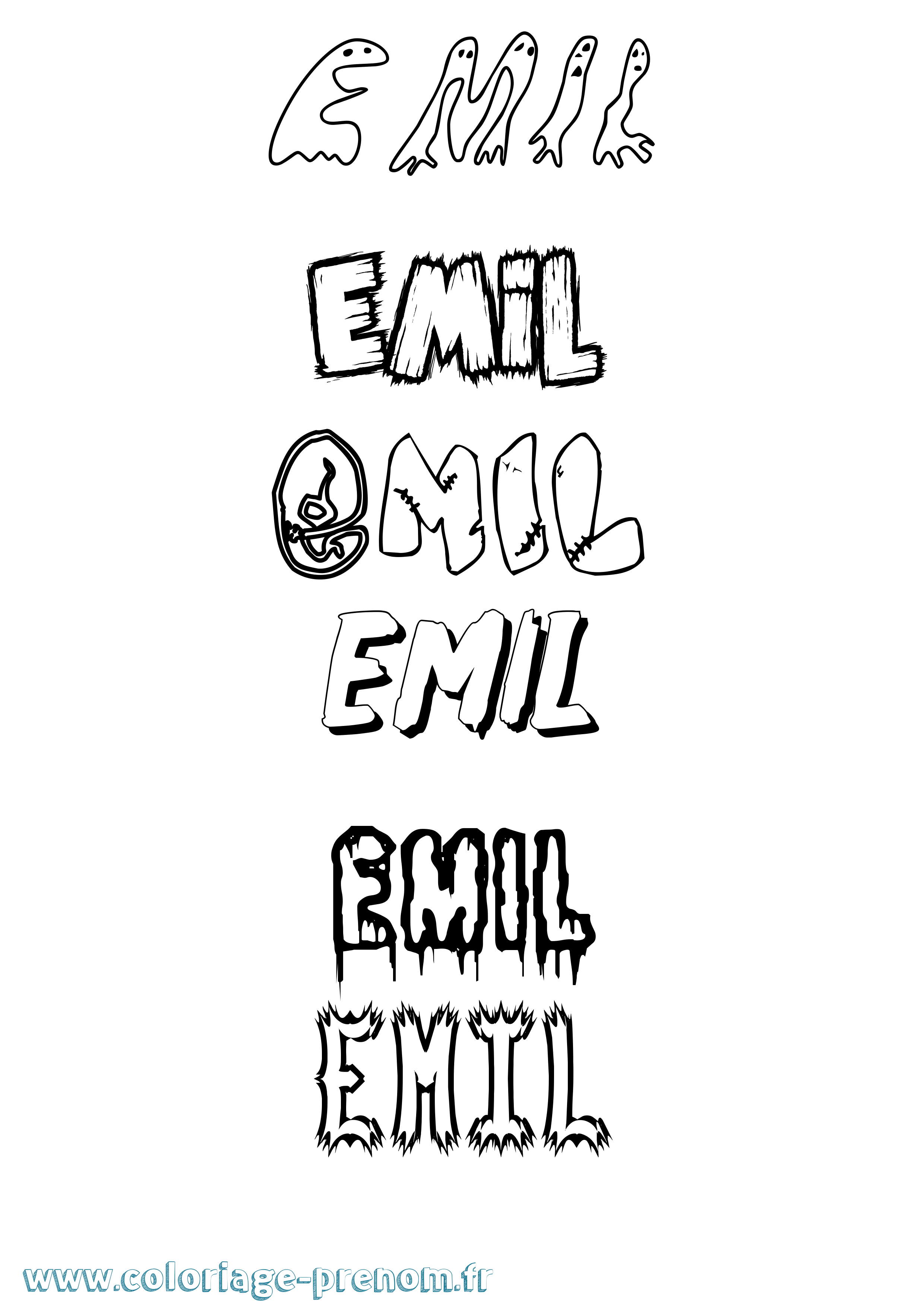 Coloriage prénom Emil