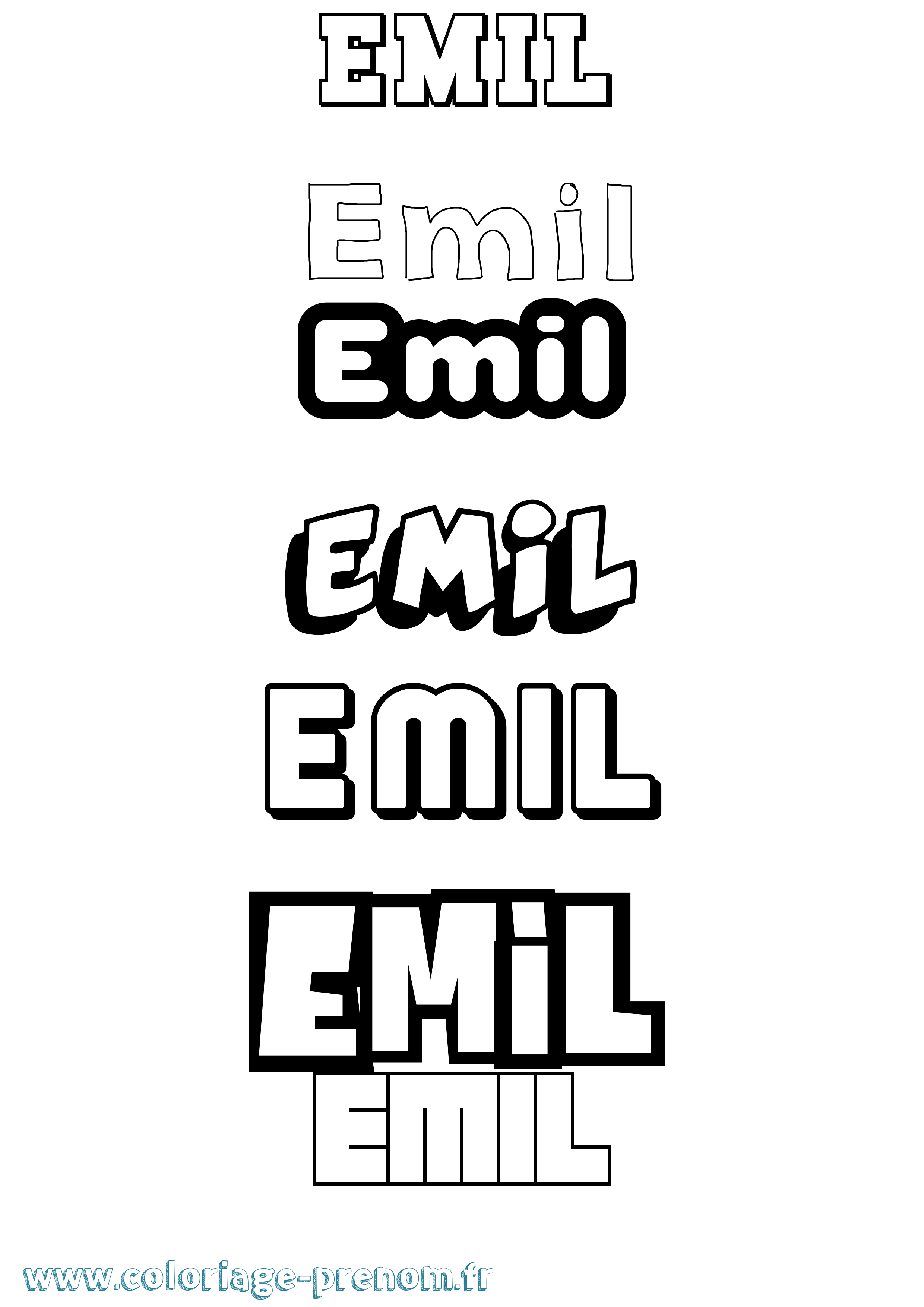 Coloriage prénom Emil Simple