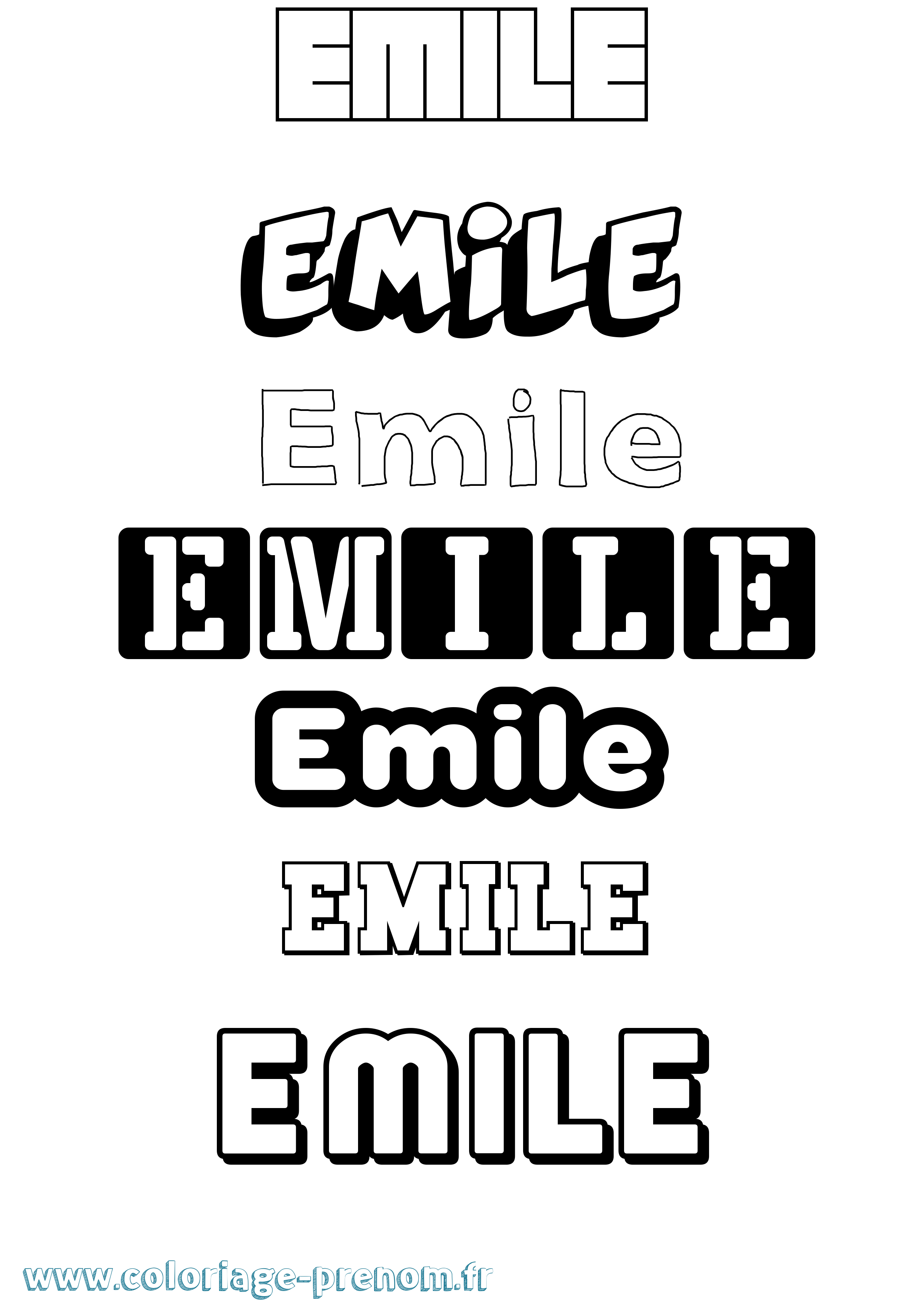 Coloriage prénom Emile