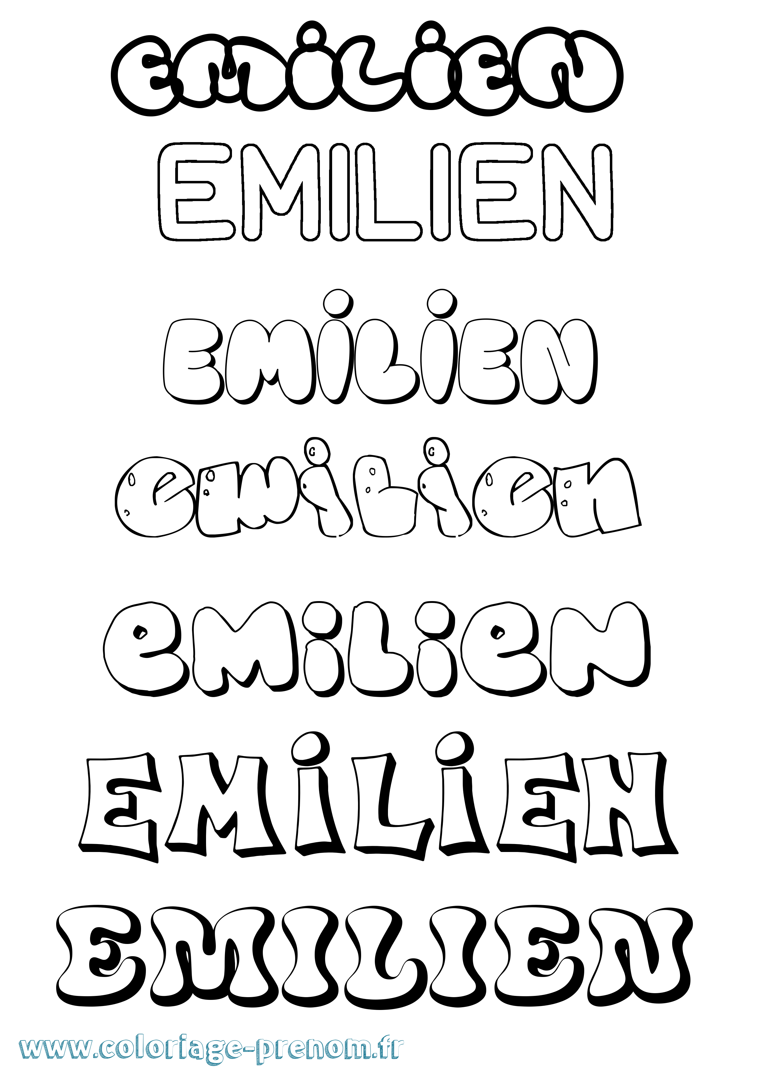 Coloriage Emilien Coloriage prénom Emilien