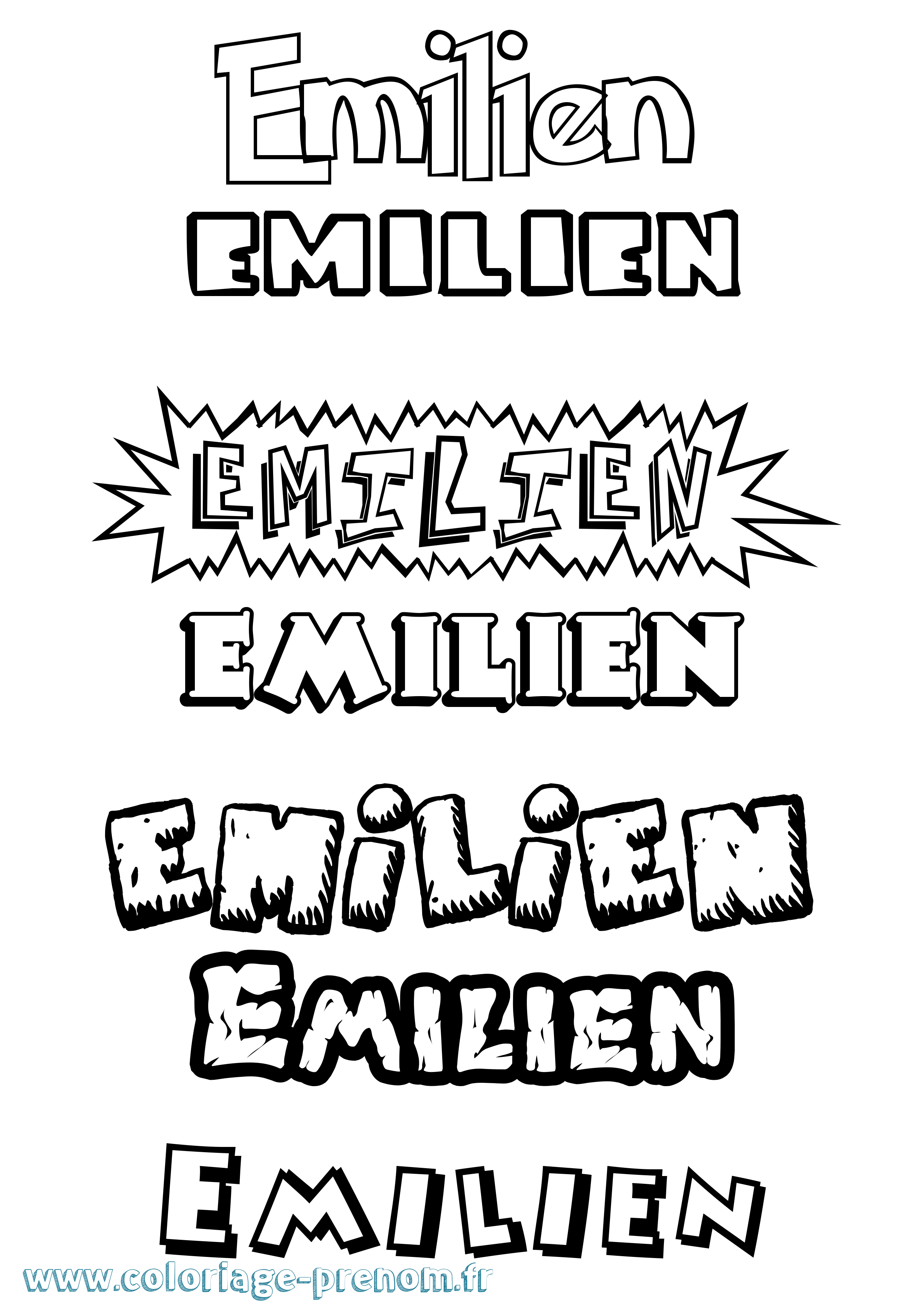 Coloriage Emilien Coloriage prénom Emilien