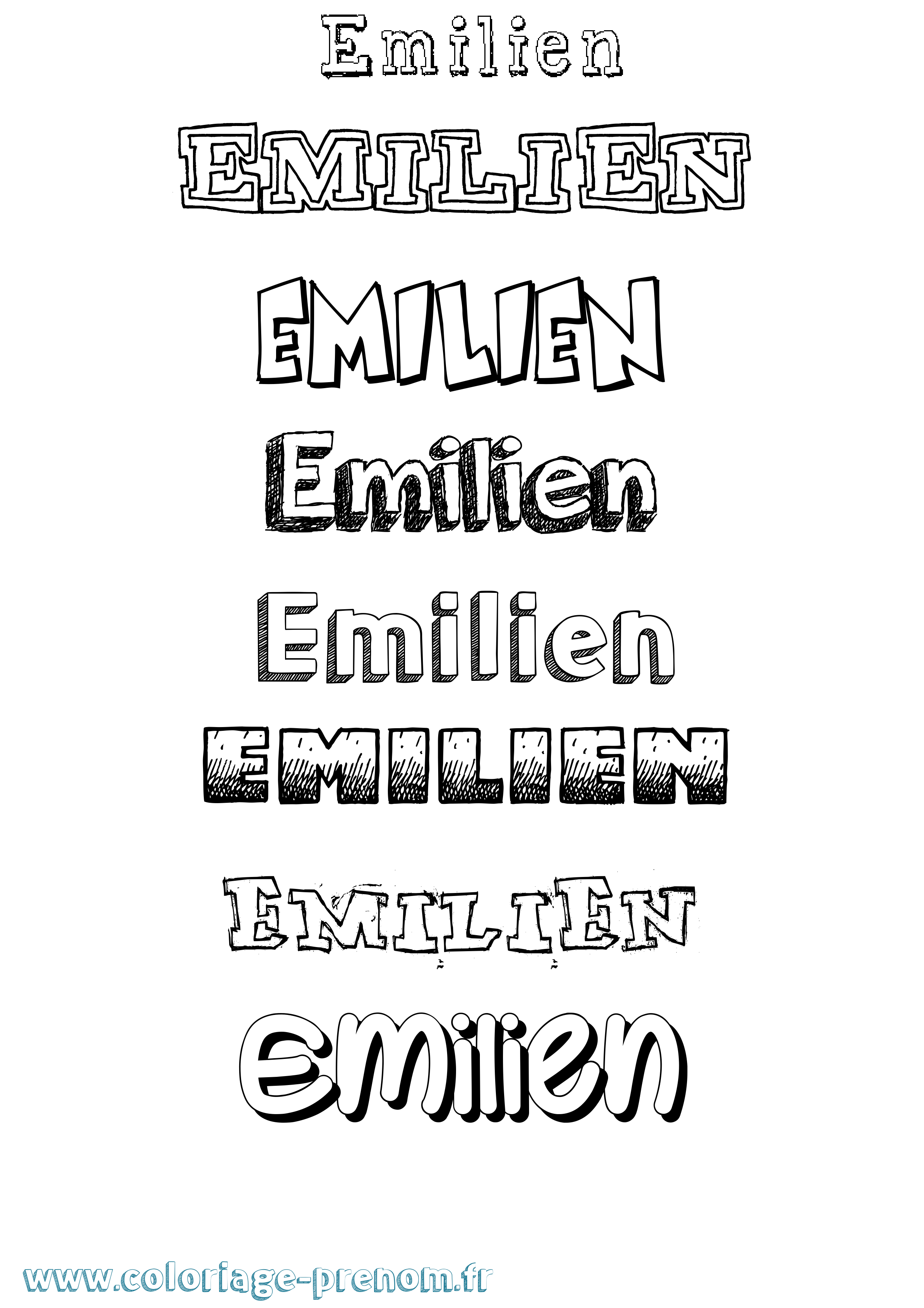 Coloriage Emilien Coloriage prénom Emilien