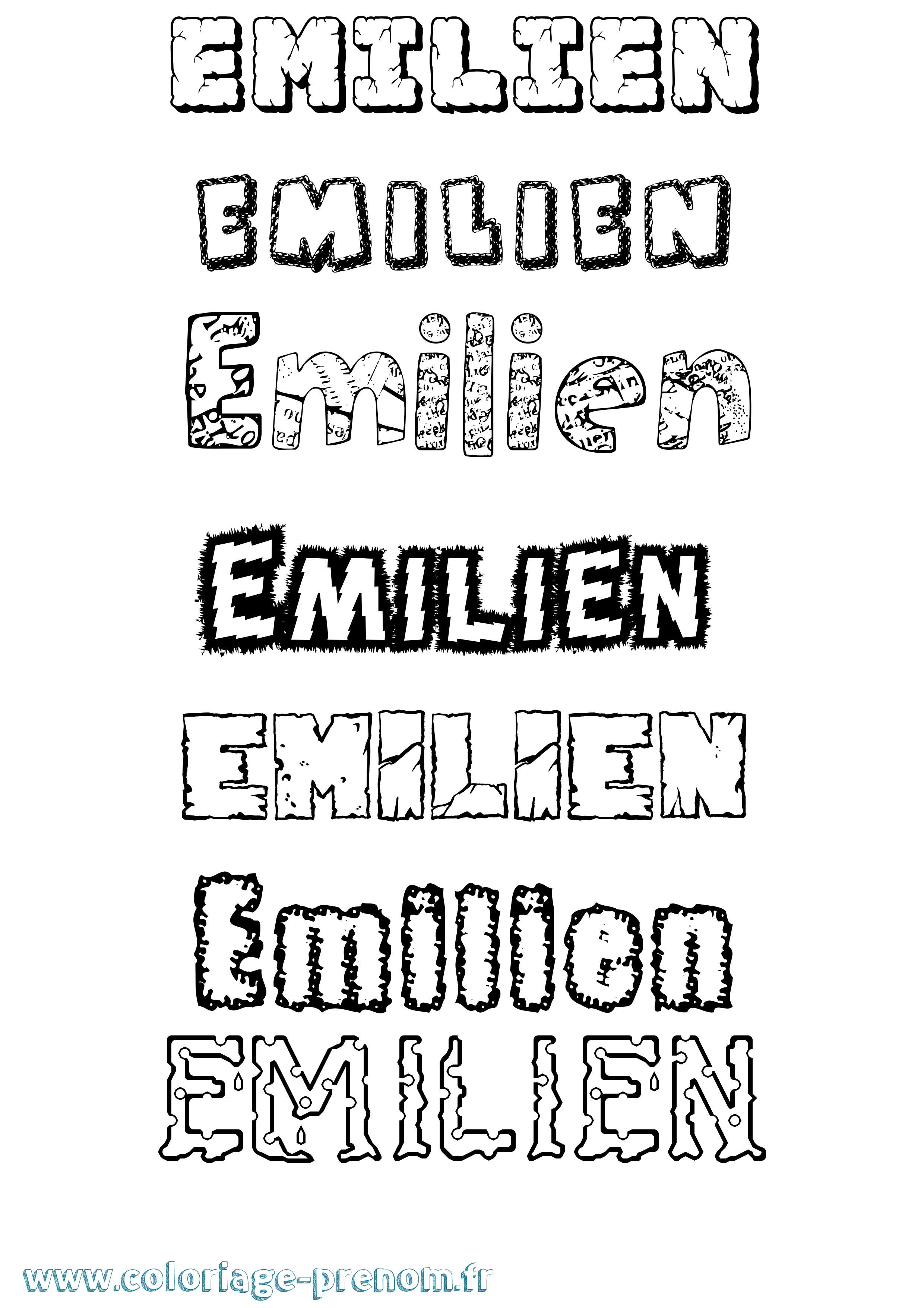 Coloriage Emilien Coloriage prénom Emilien