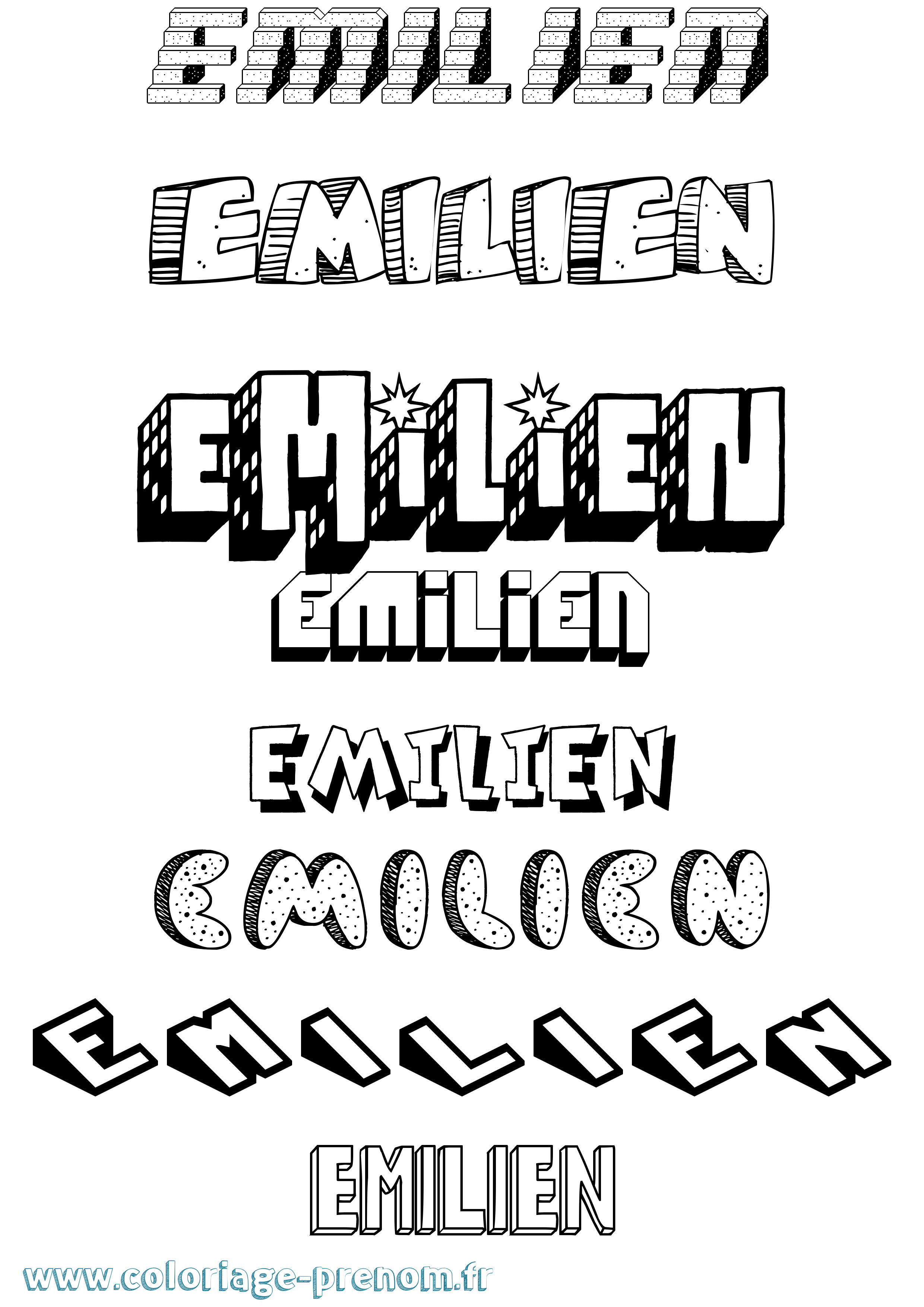 Coloriage Emilien Coloriage prénom Emilien