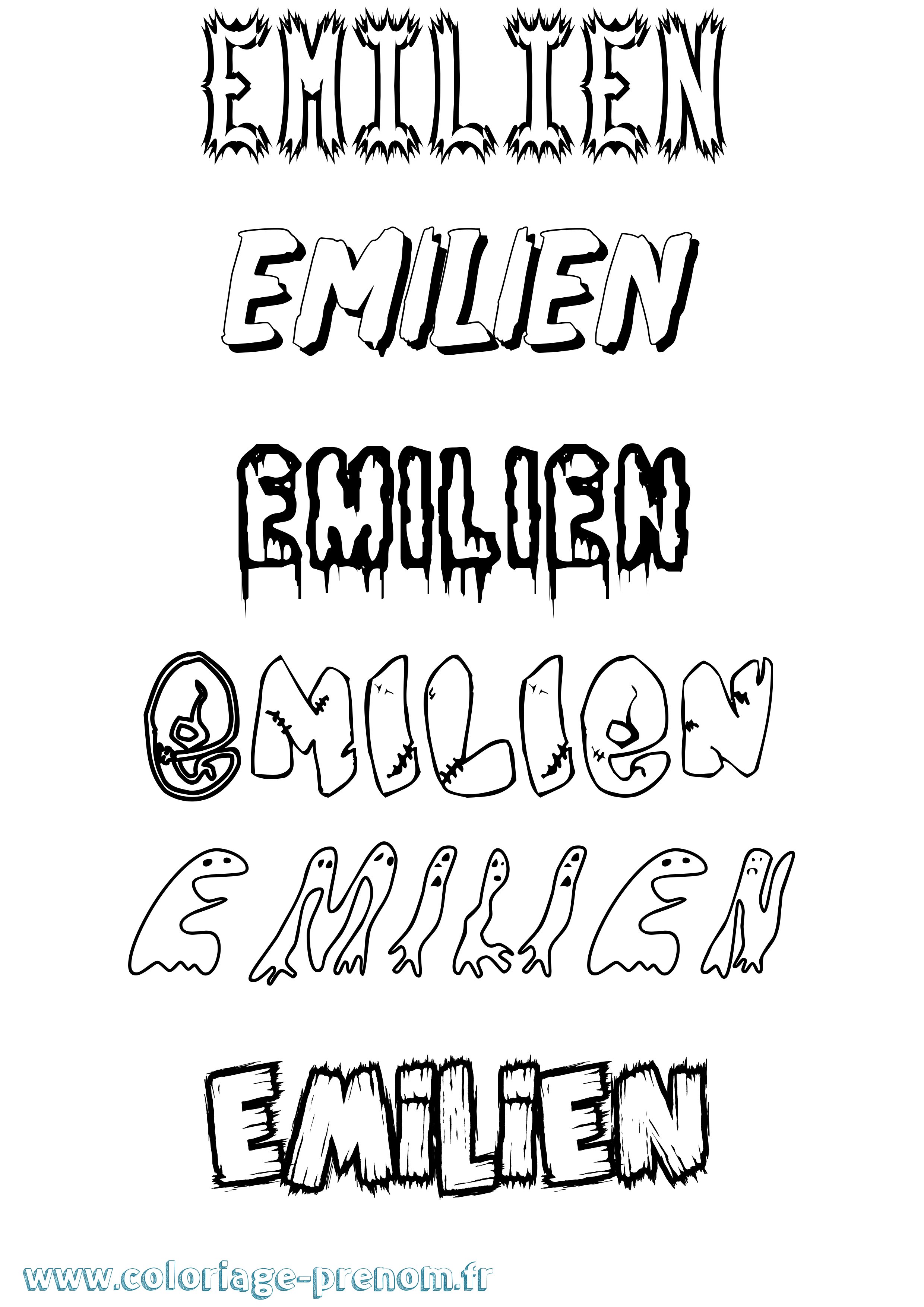 Coloriage Emilien Coloriage prénom Emilien
