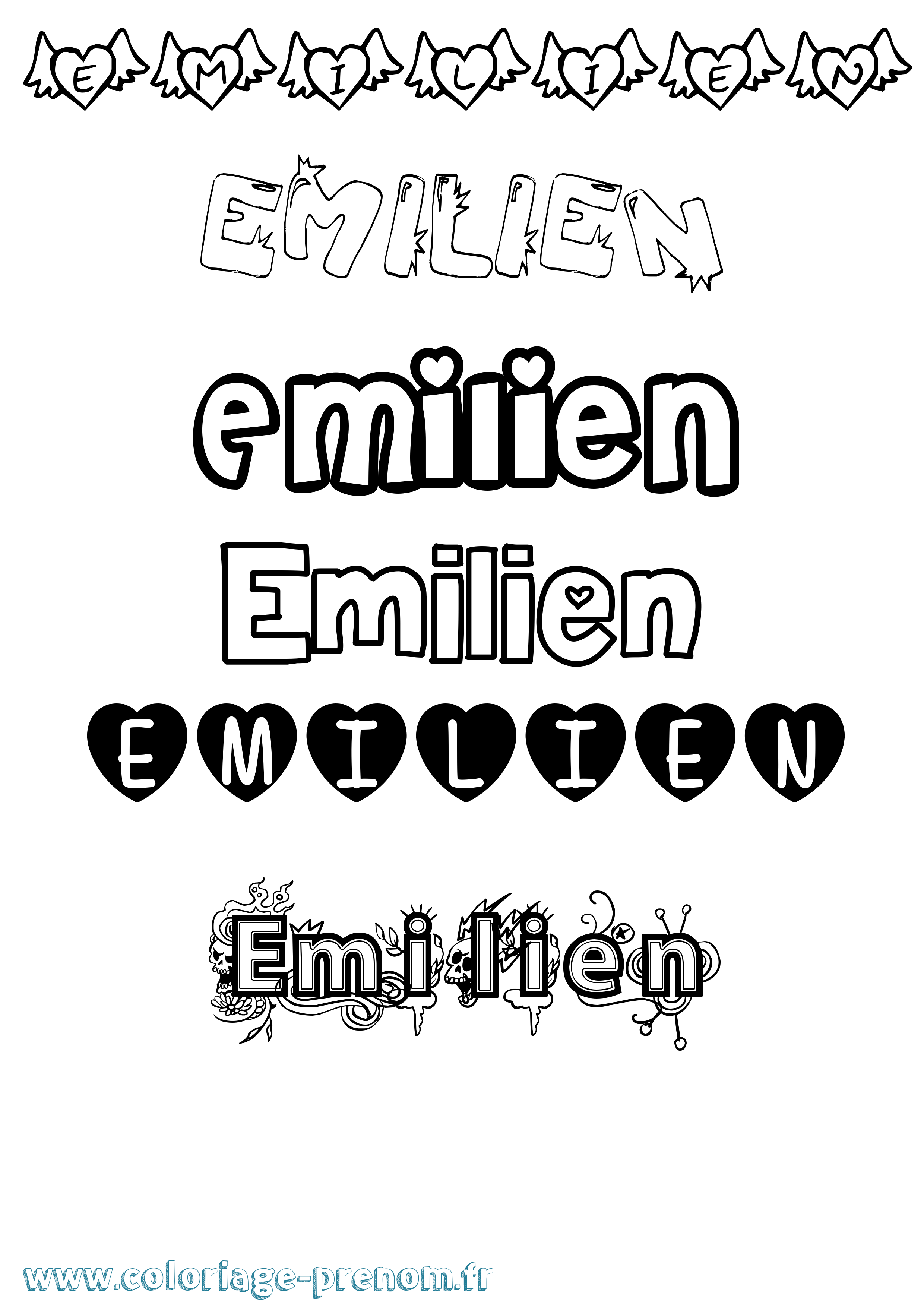 Coloriage prénom Emilien