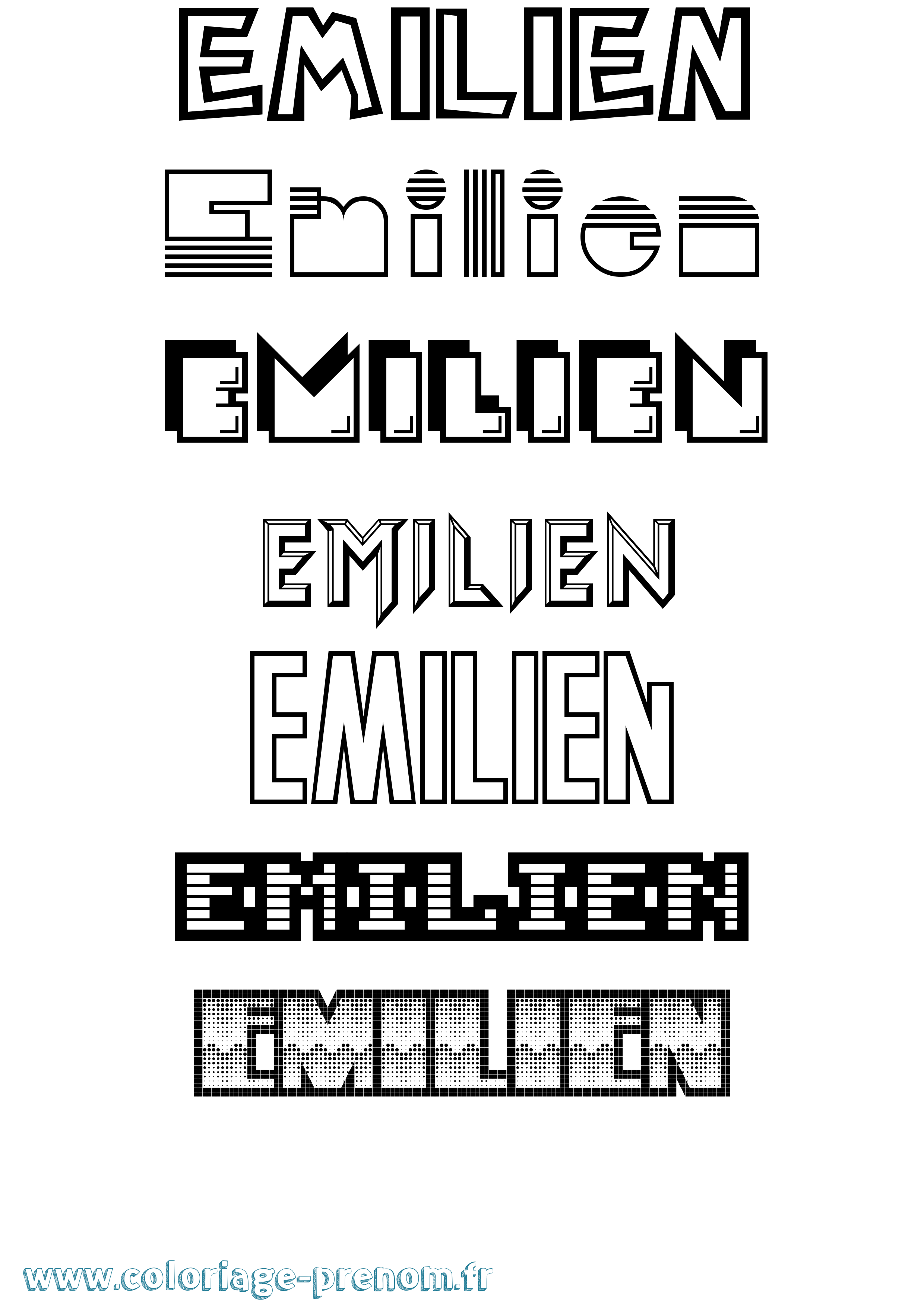 Coloriage Emilien Coloriage prénom Emilien