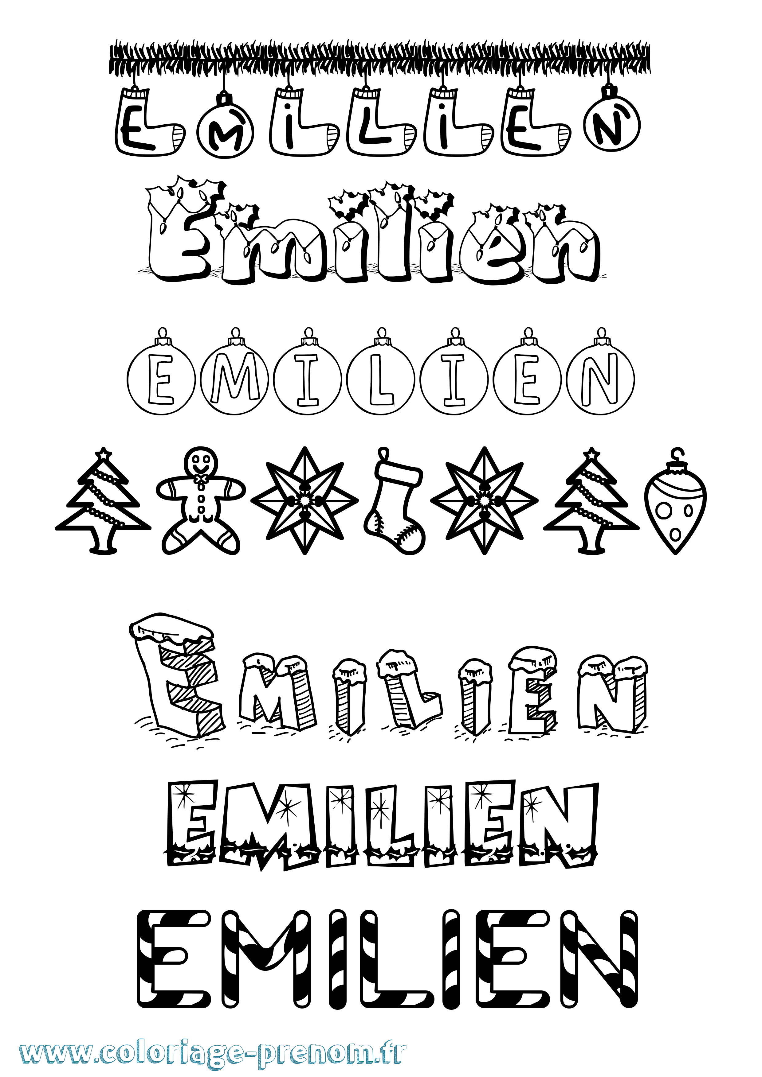 Coloriage Emilien Coloriage prénom Emilien