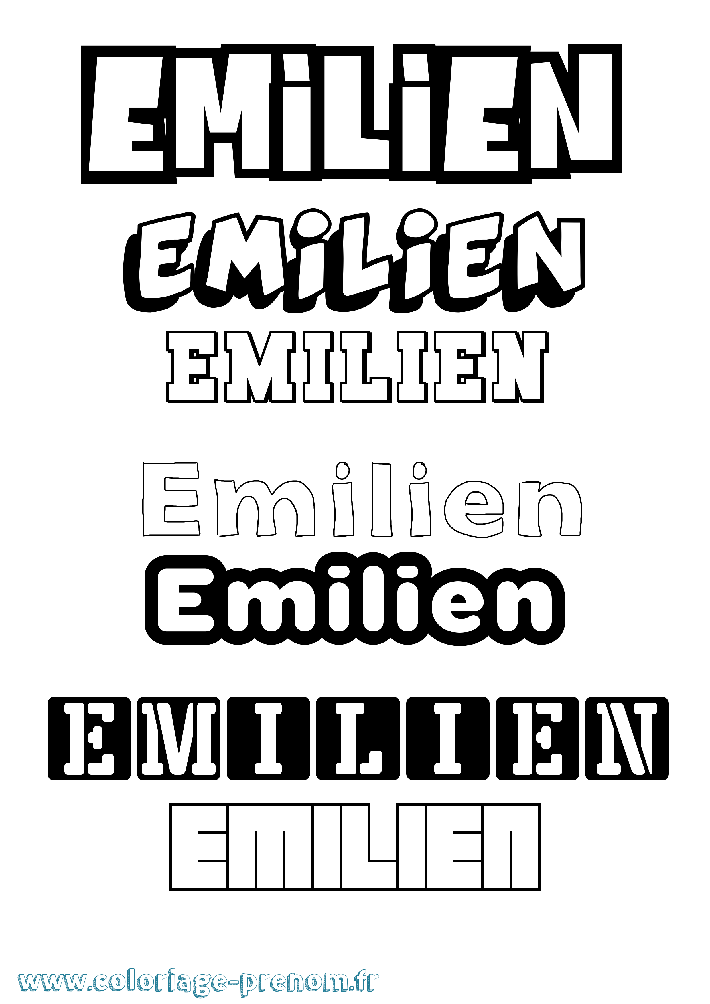 Coloriage Emilien Coloriage prénom Emilien