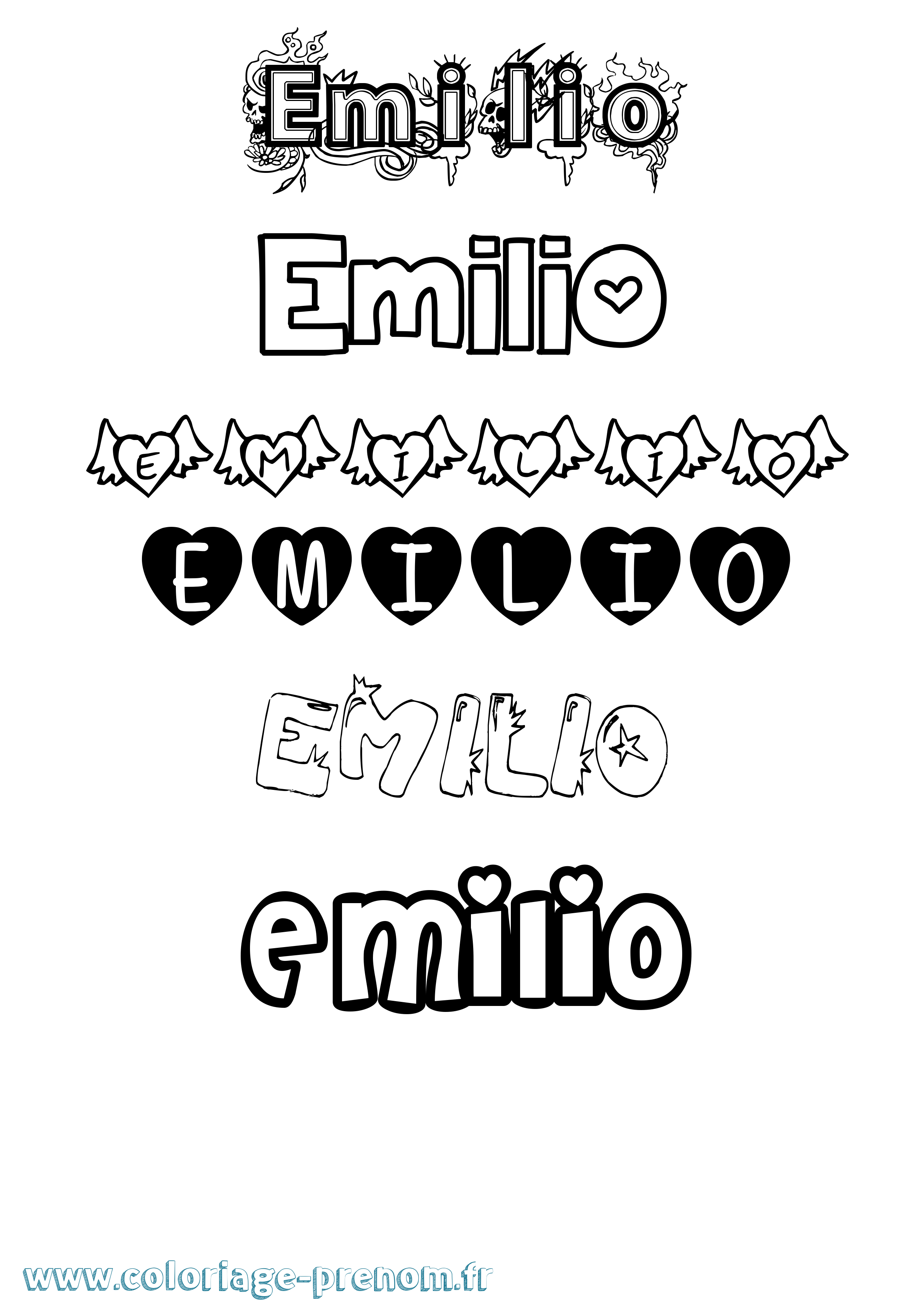 Coloriage prénom Emilio