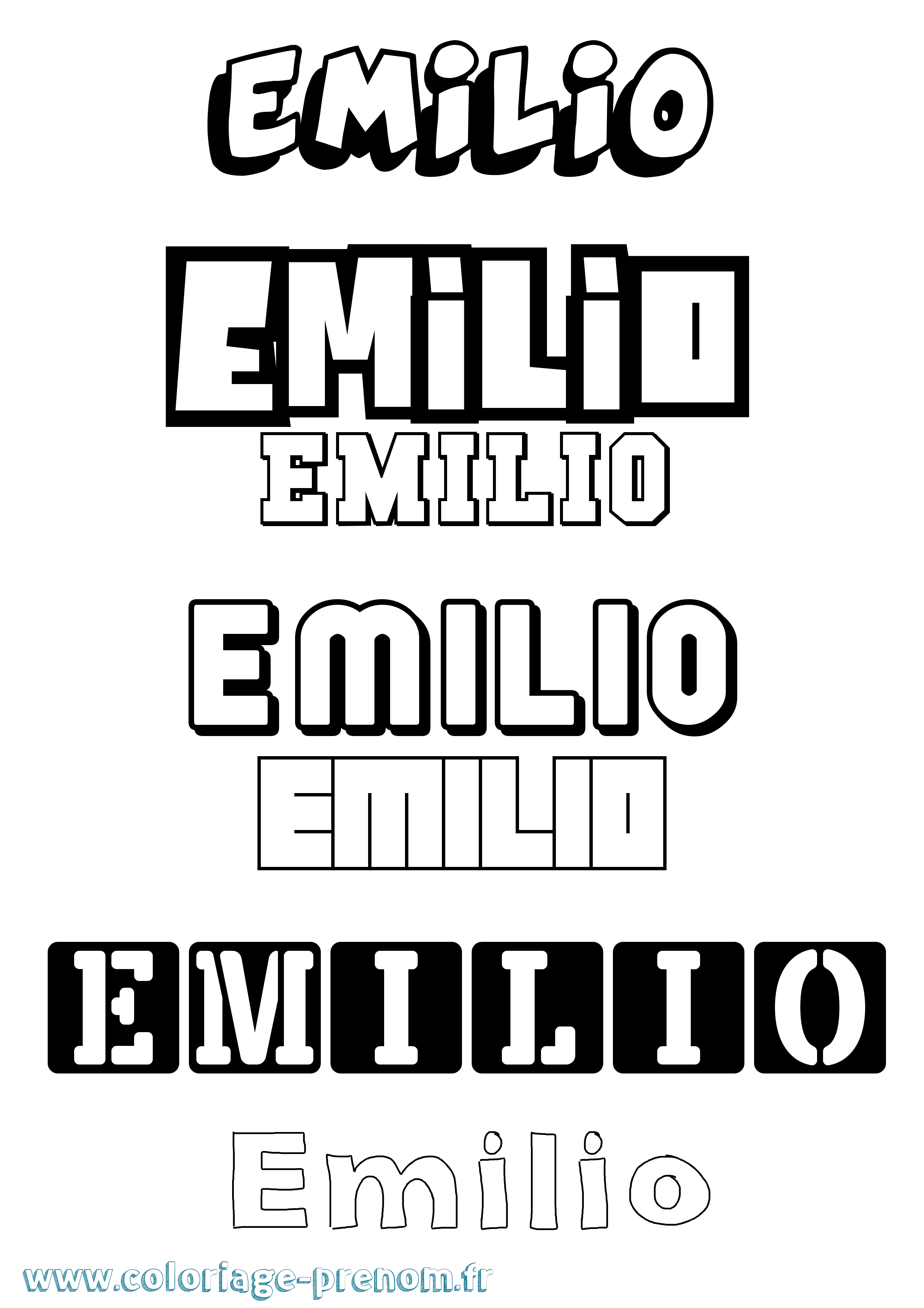 Coloriage prénom Emilio Simple