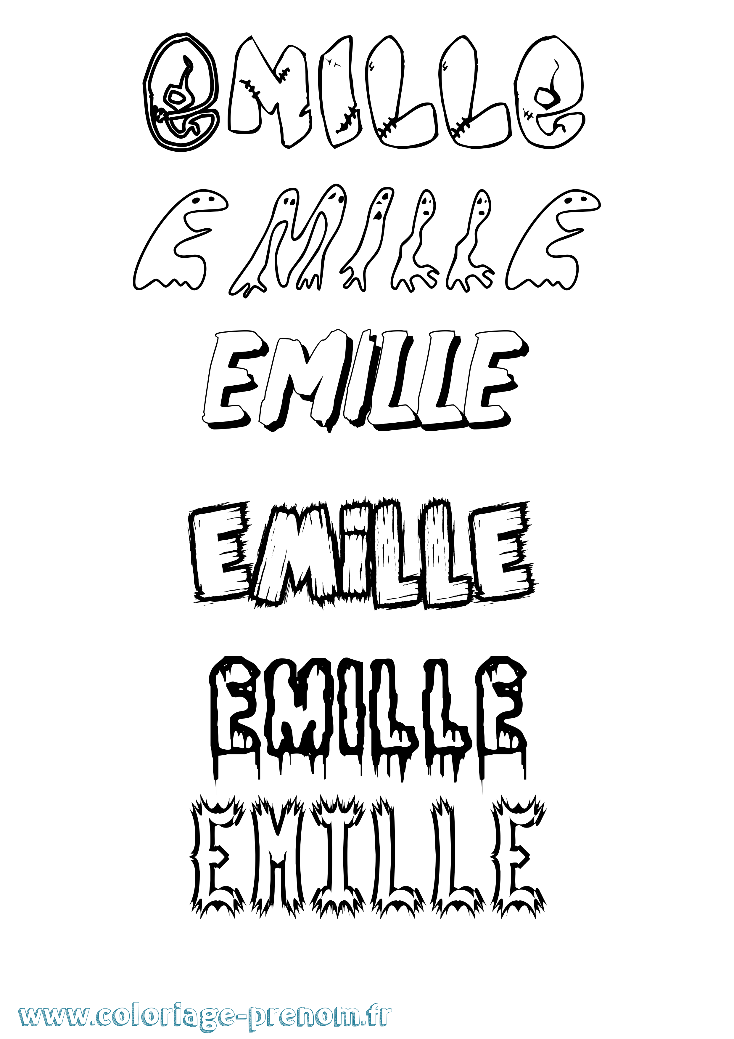 Coloriage Emille Frisson Coloriage prénom Emille Frisson