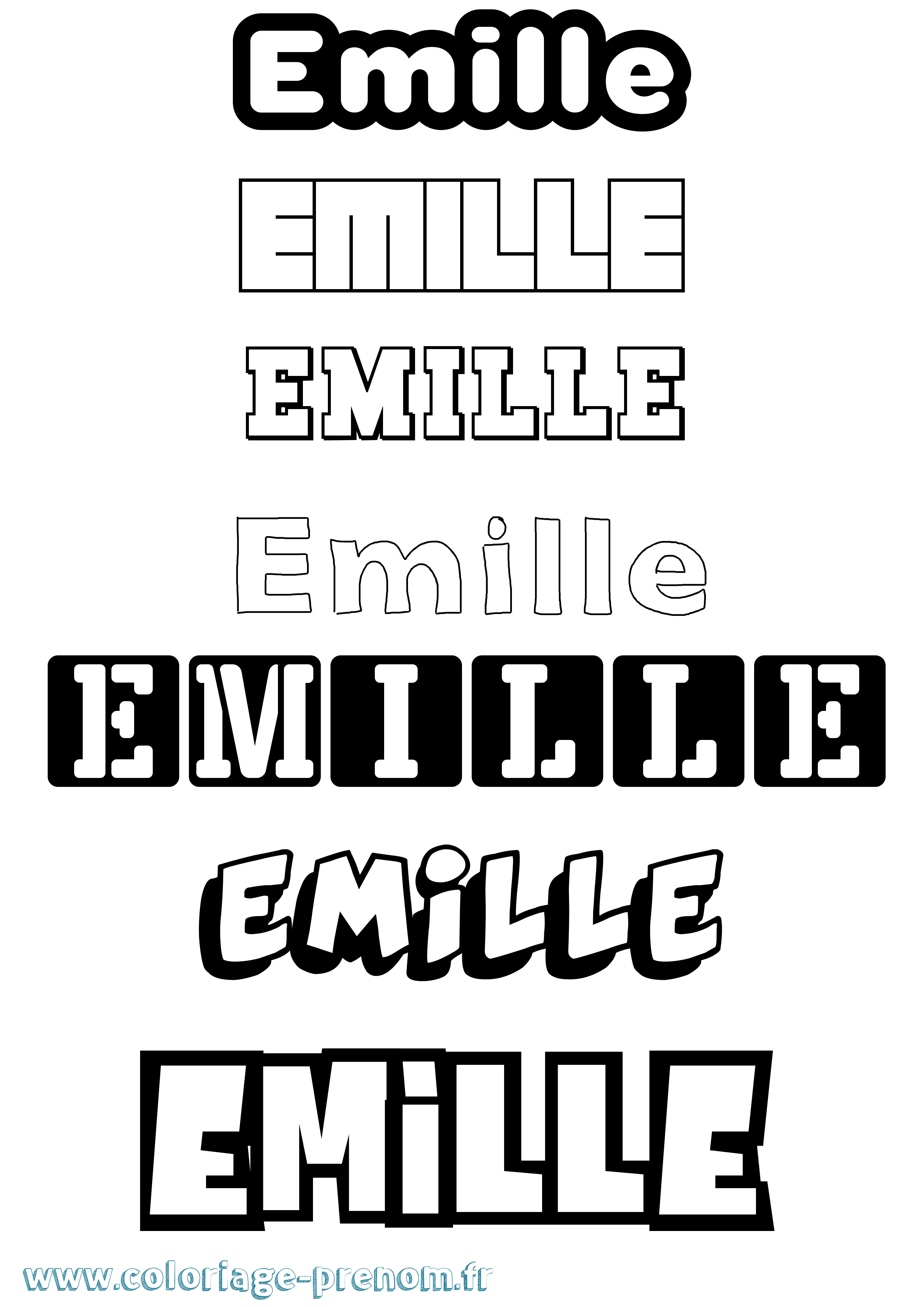 Coloriage Emille Simple Coloriage prénom Emille Simple