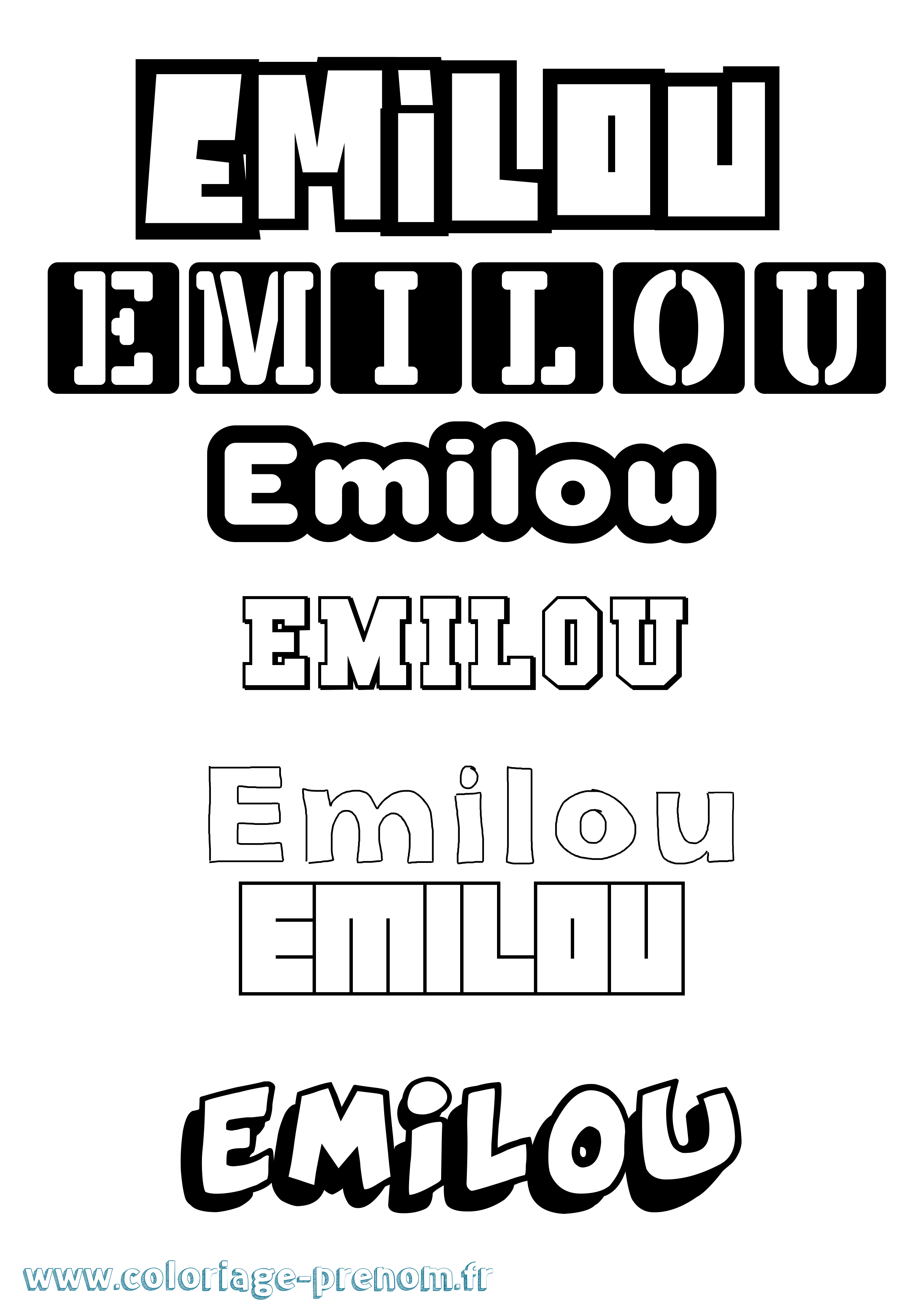 Coloriage prénom Emilou Simple