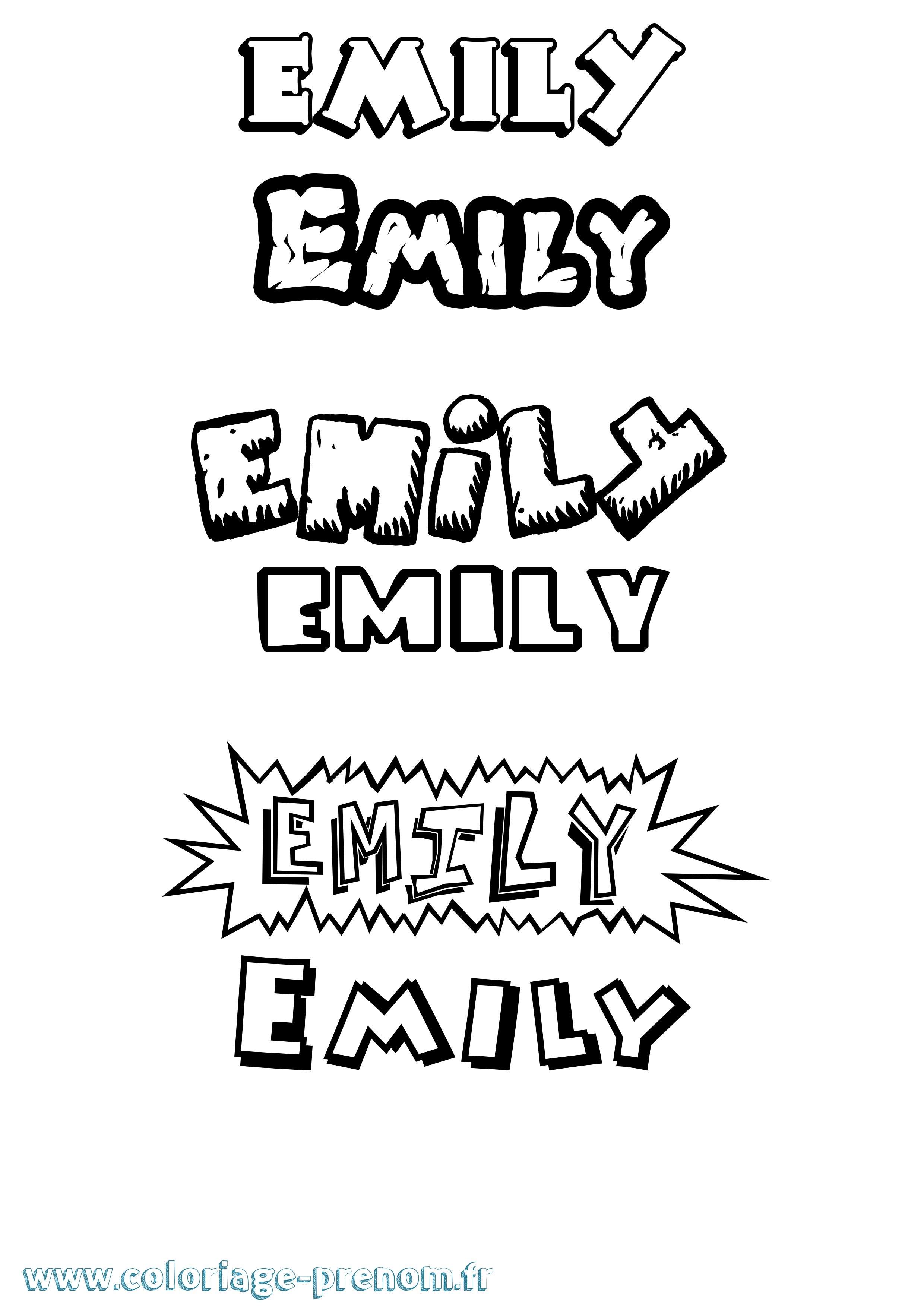 Coloriage Emily Coloriage prénom Emily