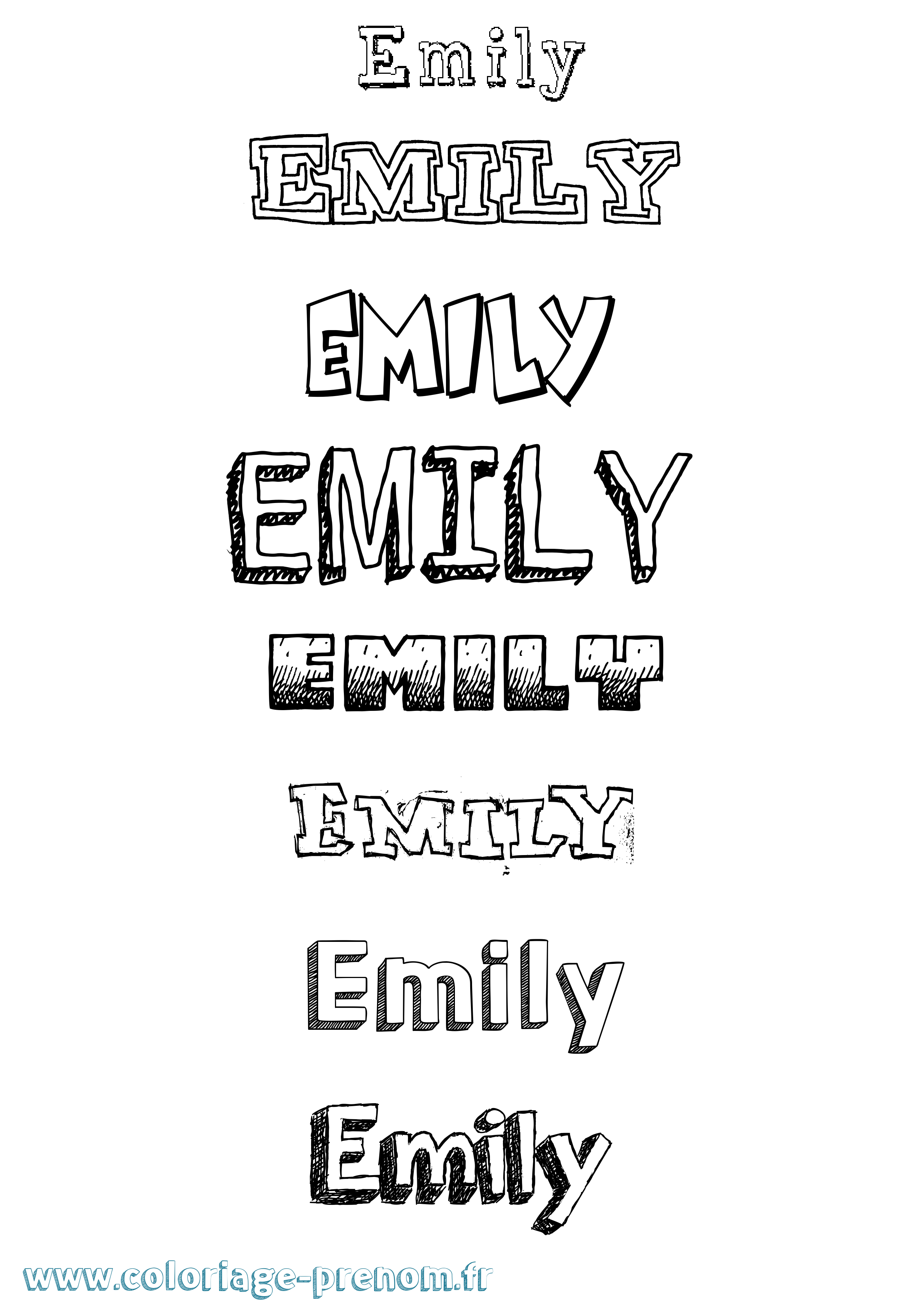 Coloriage Emily Coloriage prénom Emily