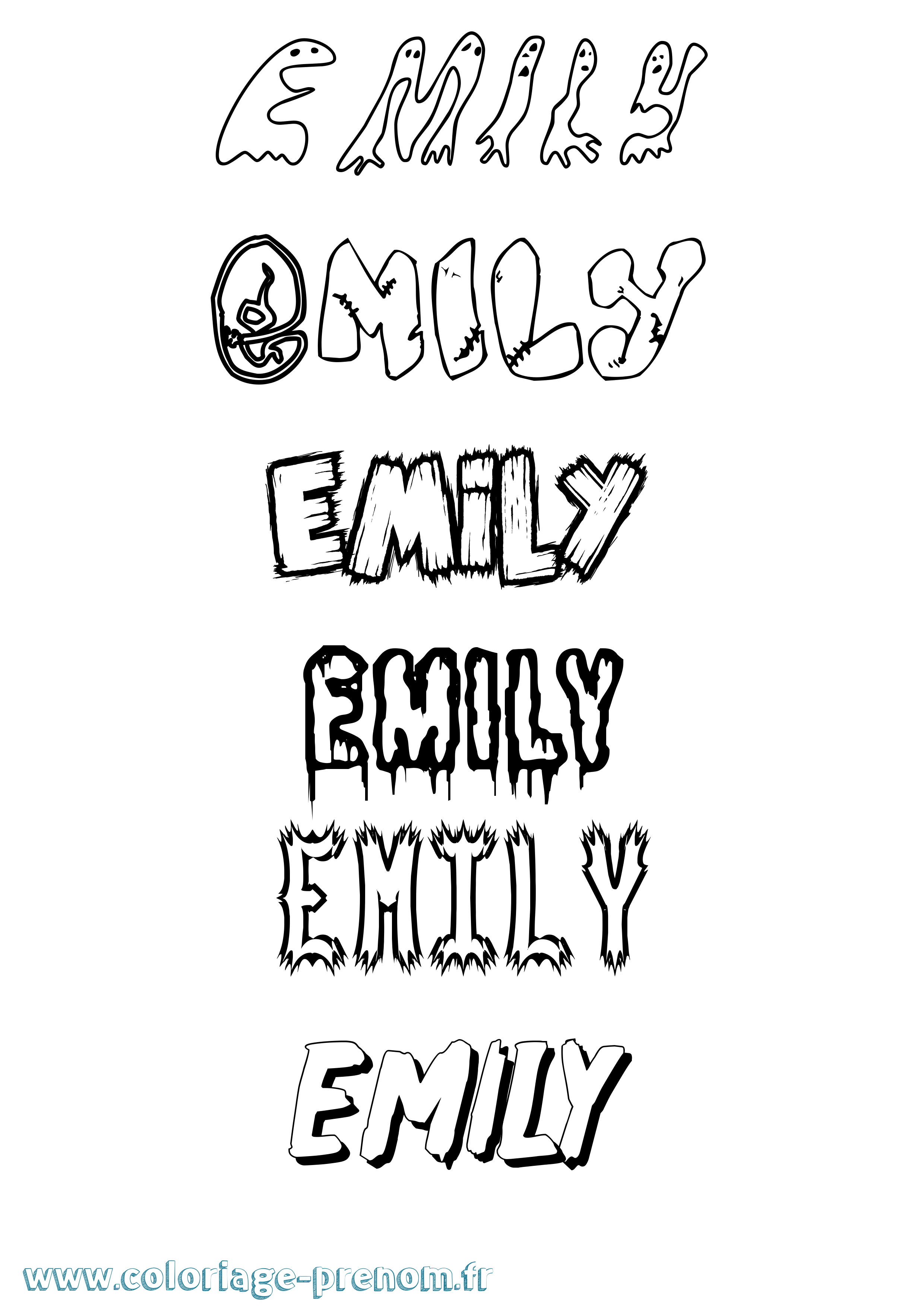 Coloriage Emily Coloriage prénom Emily