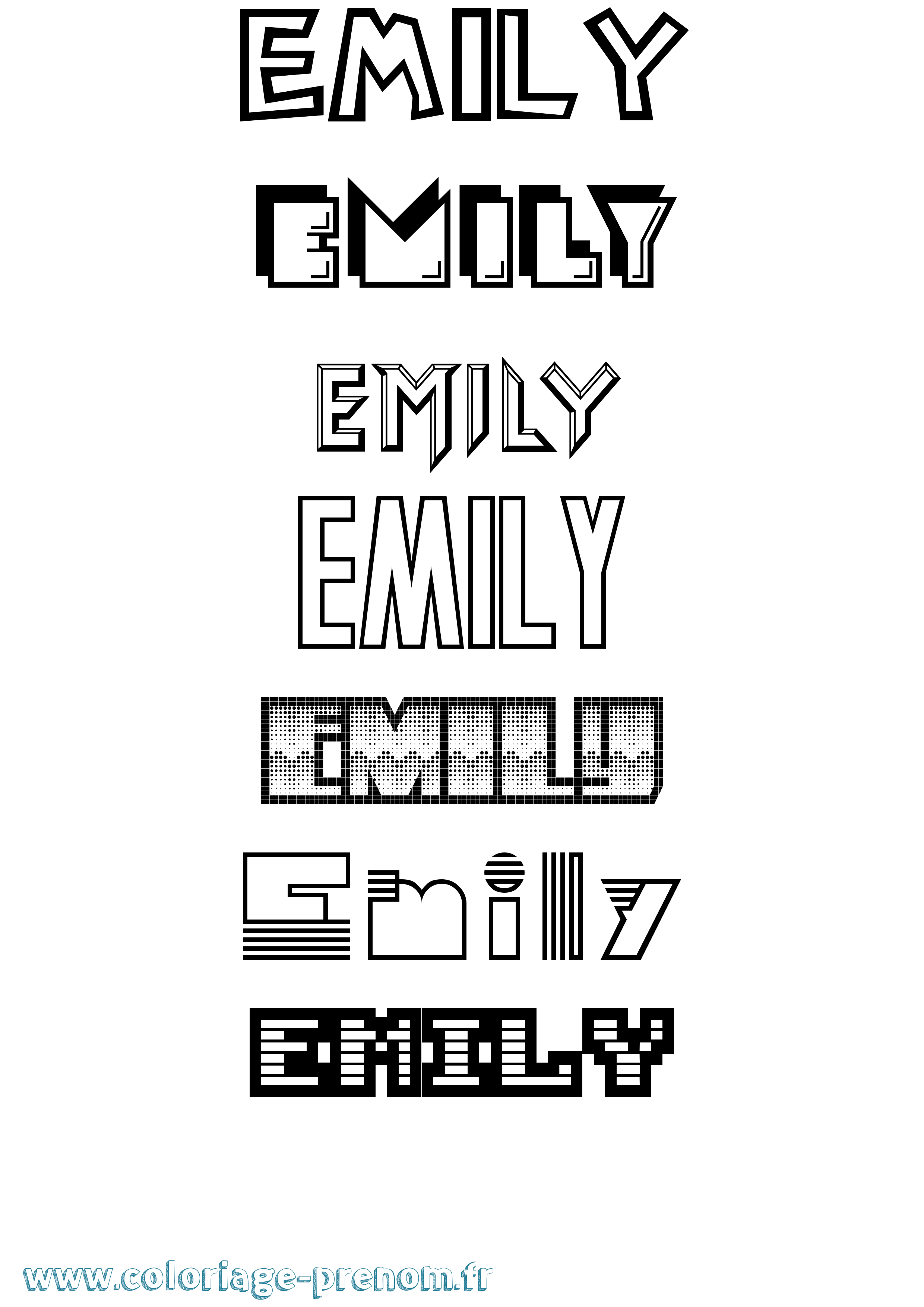 Coloriage Emily Coloriage prénom Emily