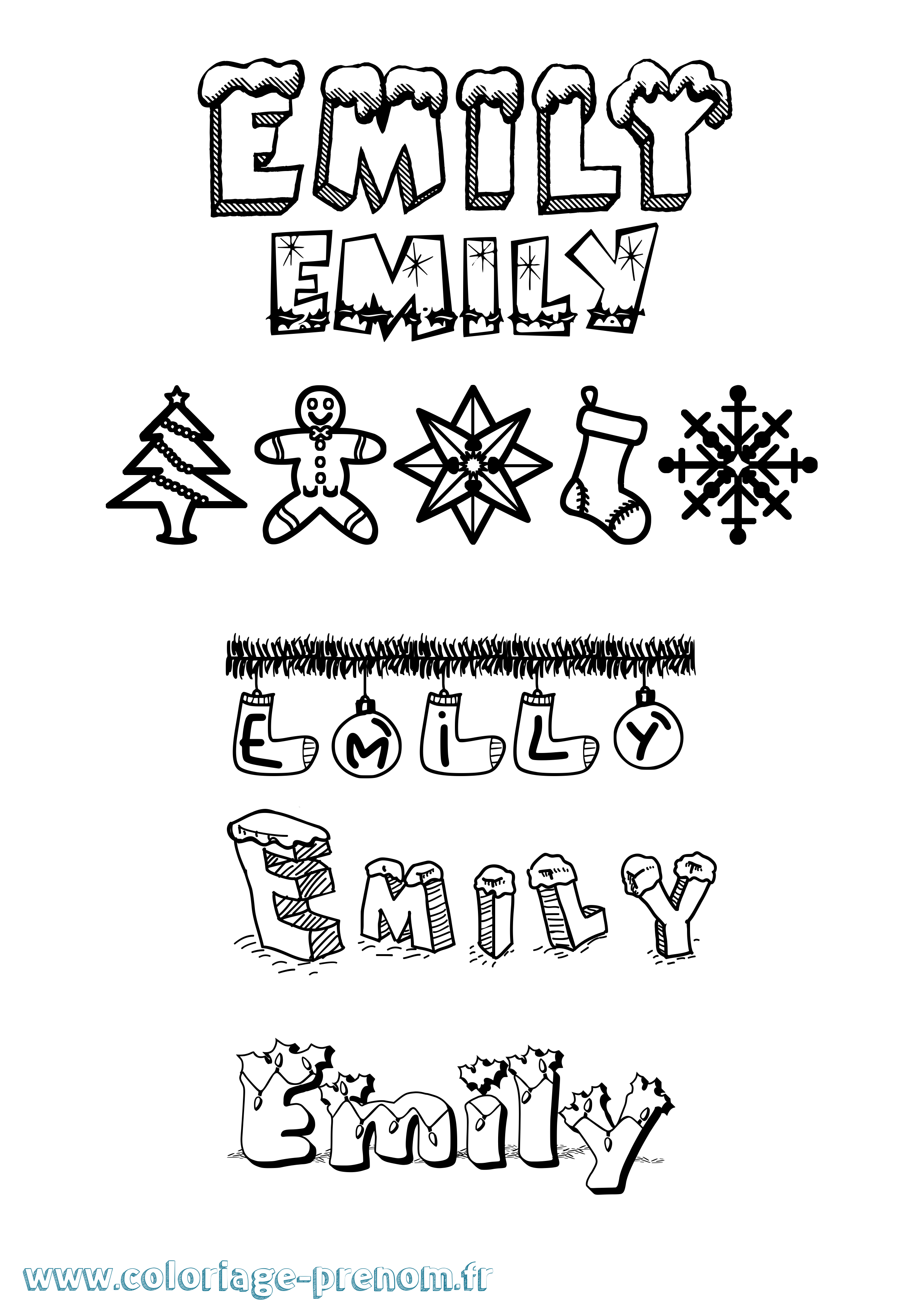 Coloriage Emily Coloriage prénom Emily