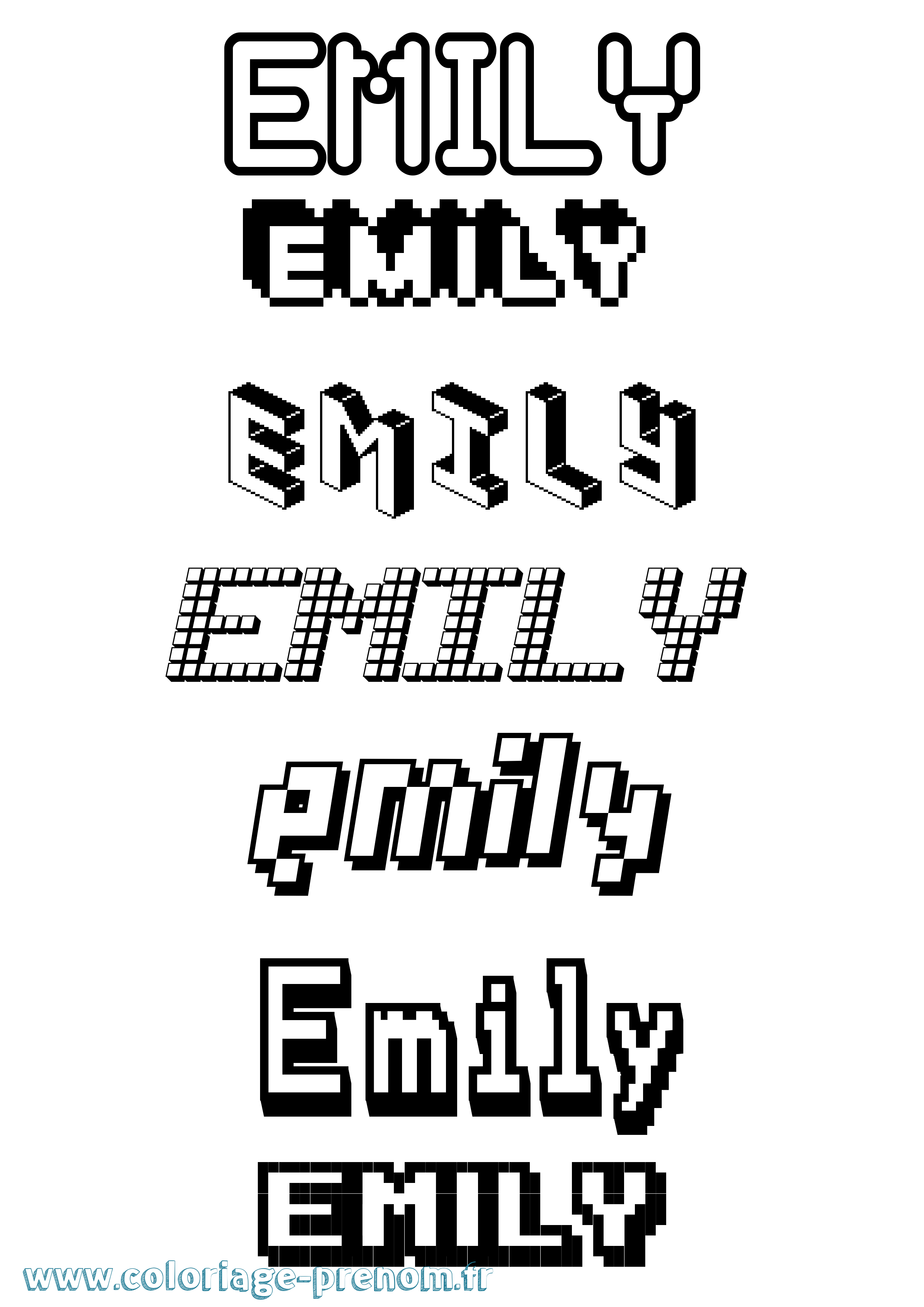 Coloriage Emily Coloriage prénom Emily