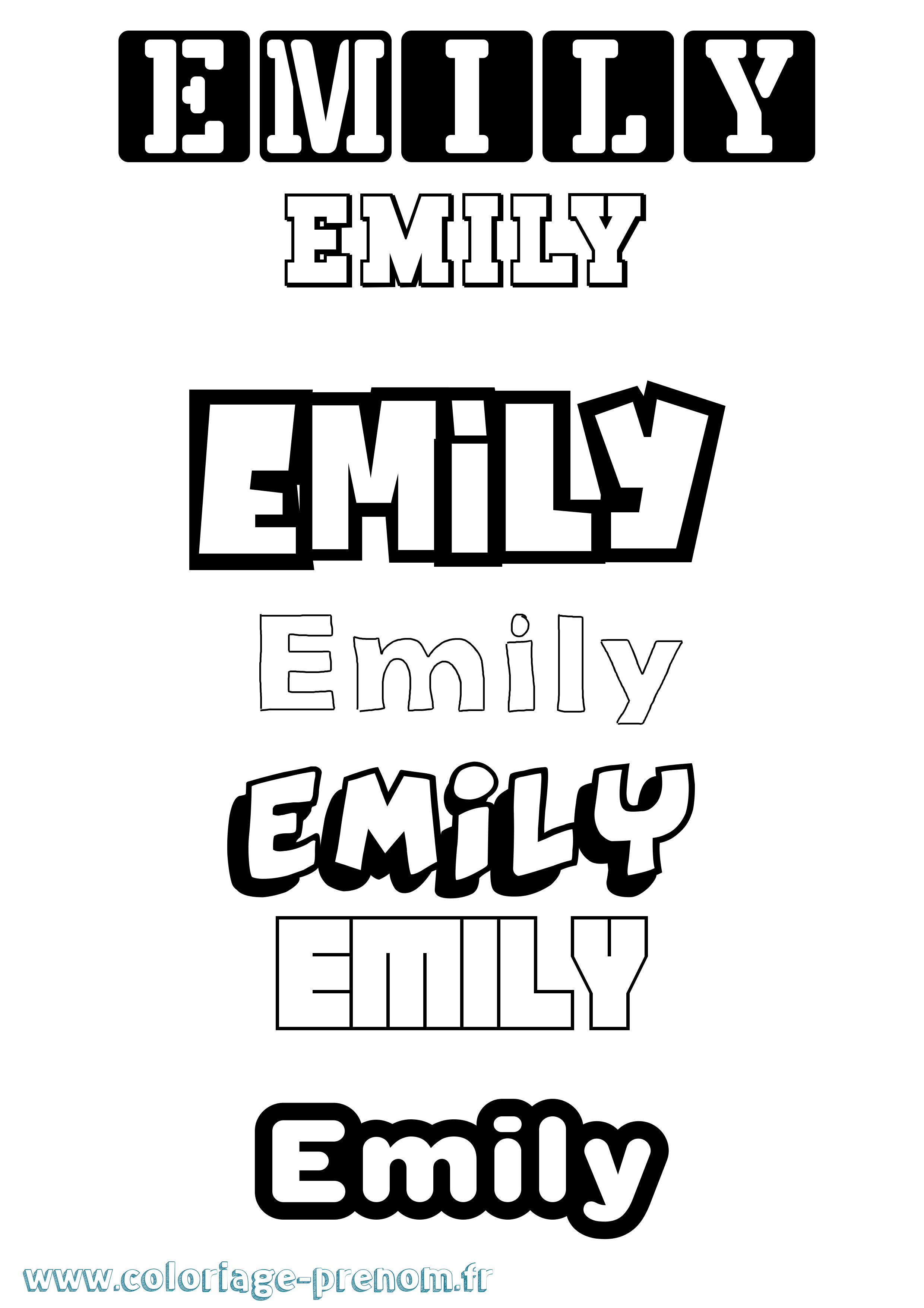 Coloriage prénom Emily Simple