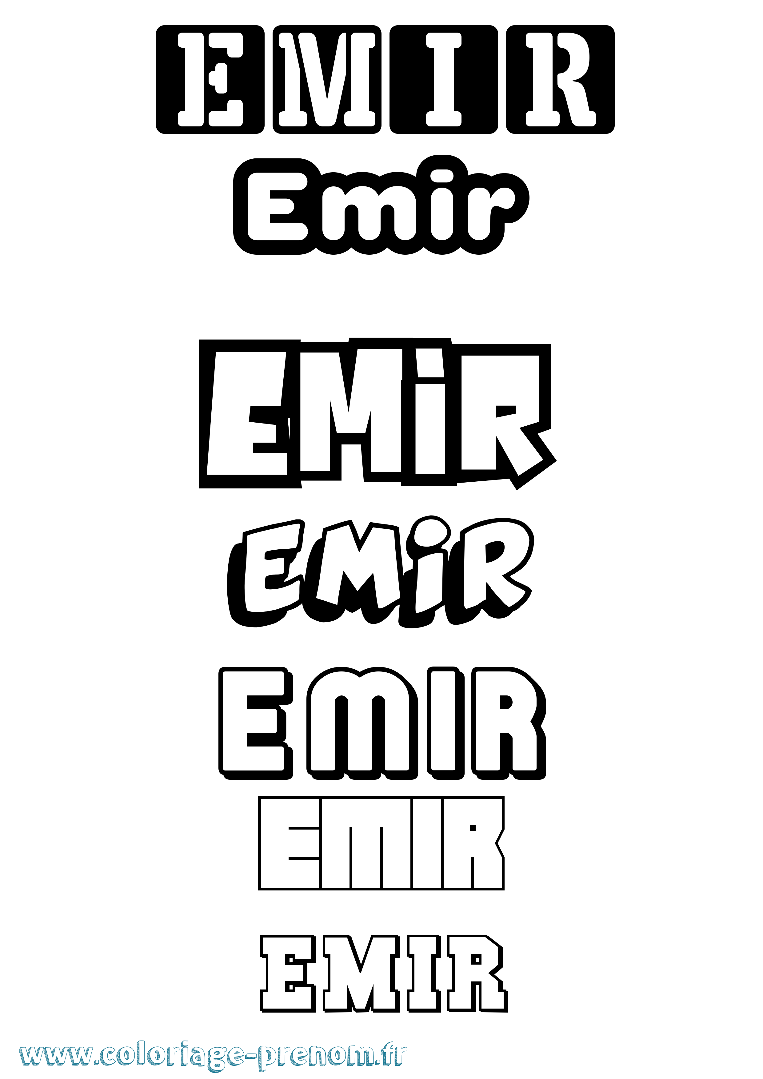 Coloriage prénom Emir