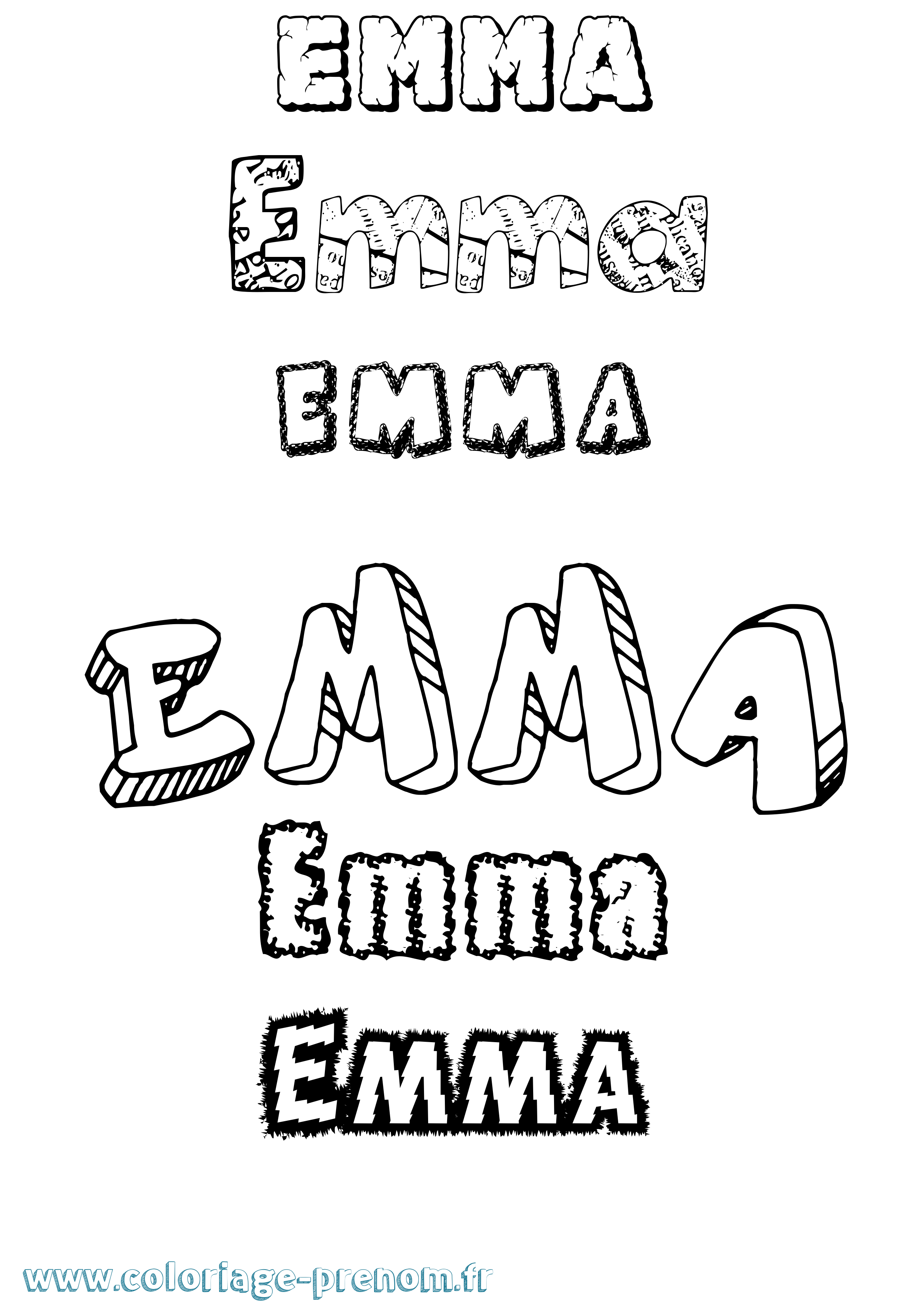 Coloriage prénom Emma