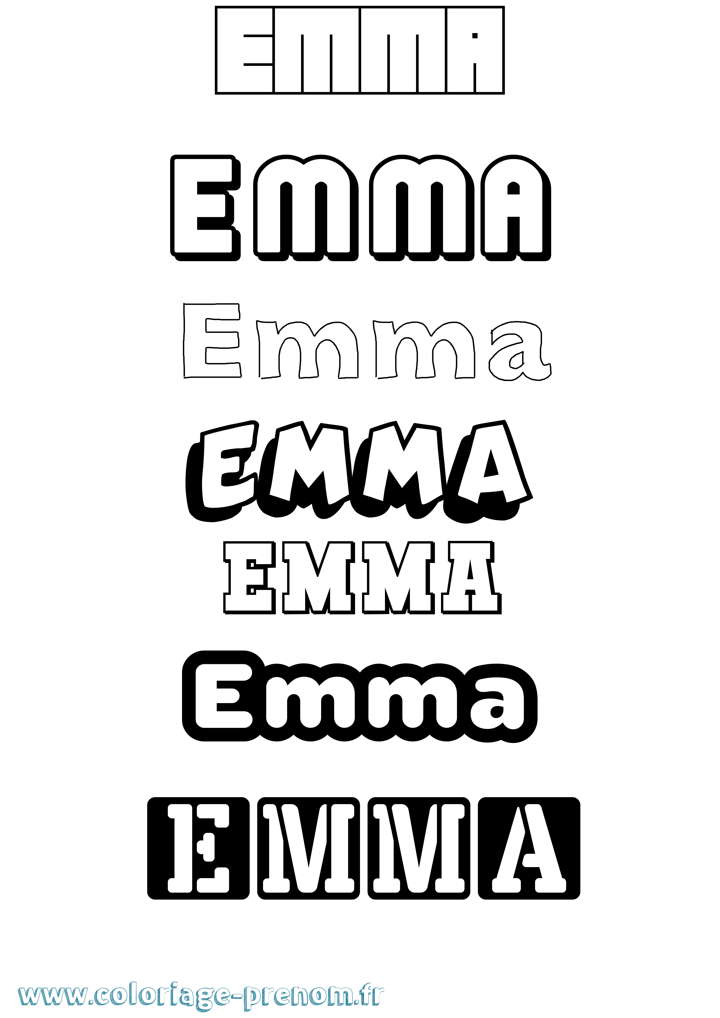 Coloriage prénom Emma