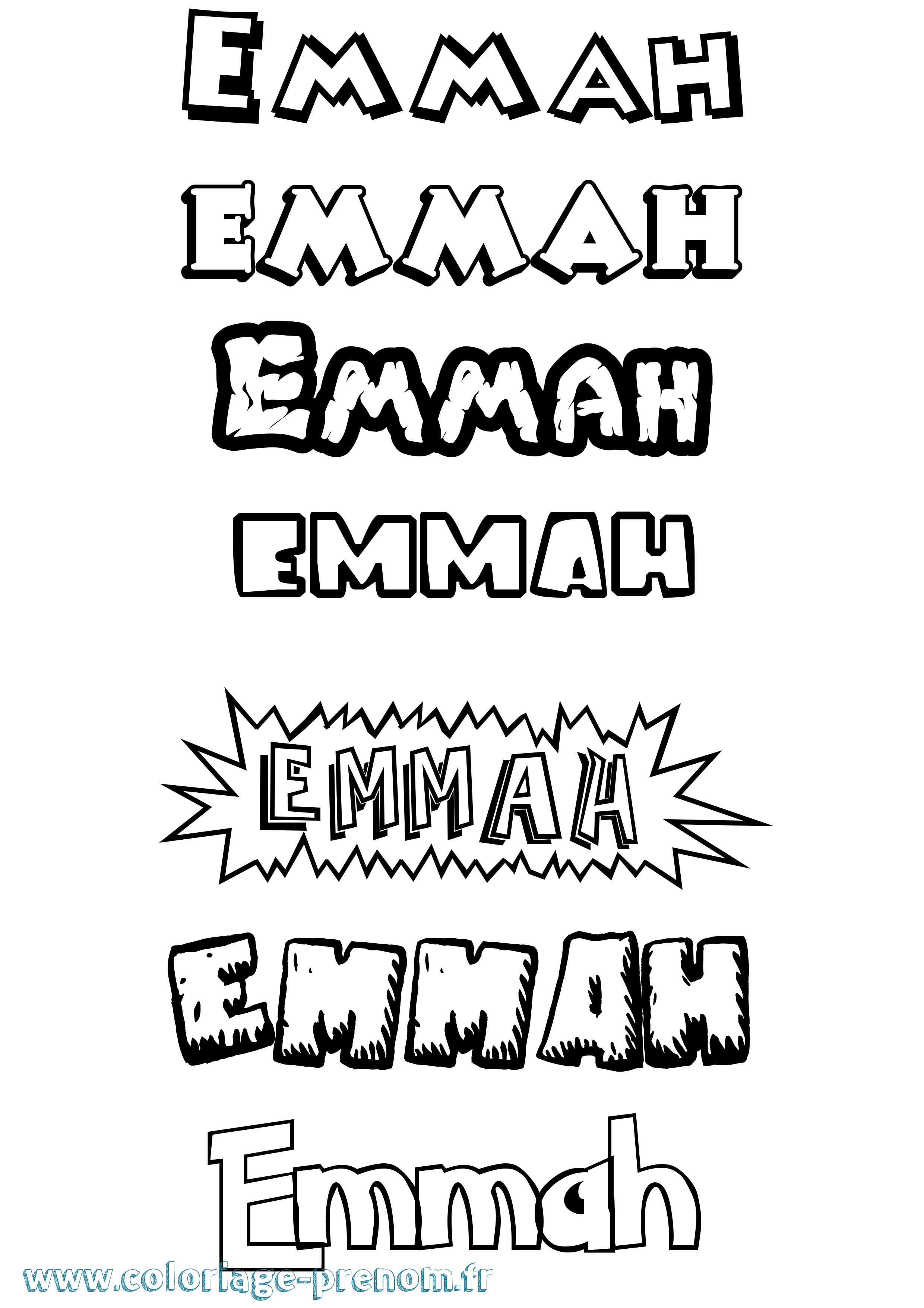 Coloriage prénom Emmah Dessin Animé