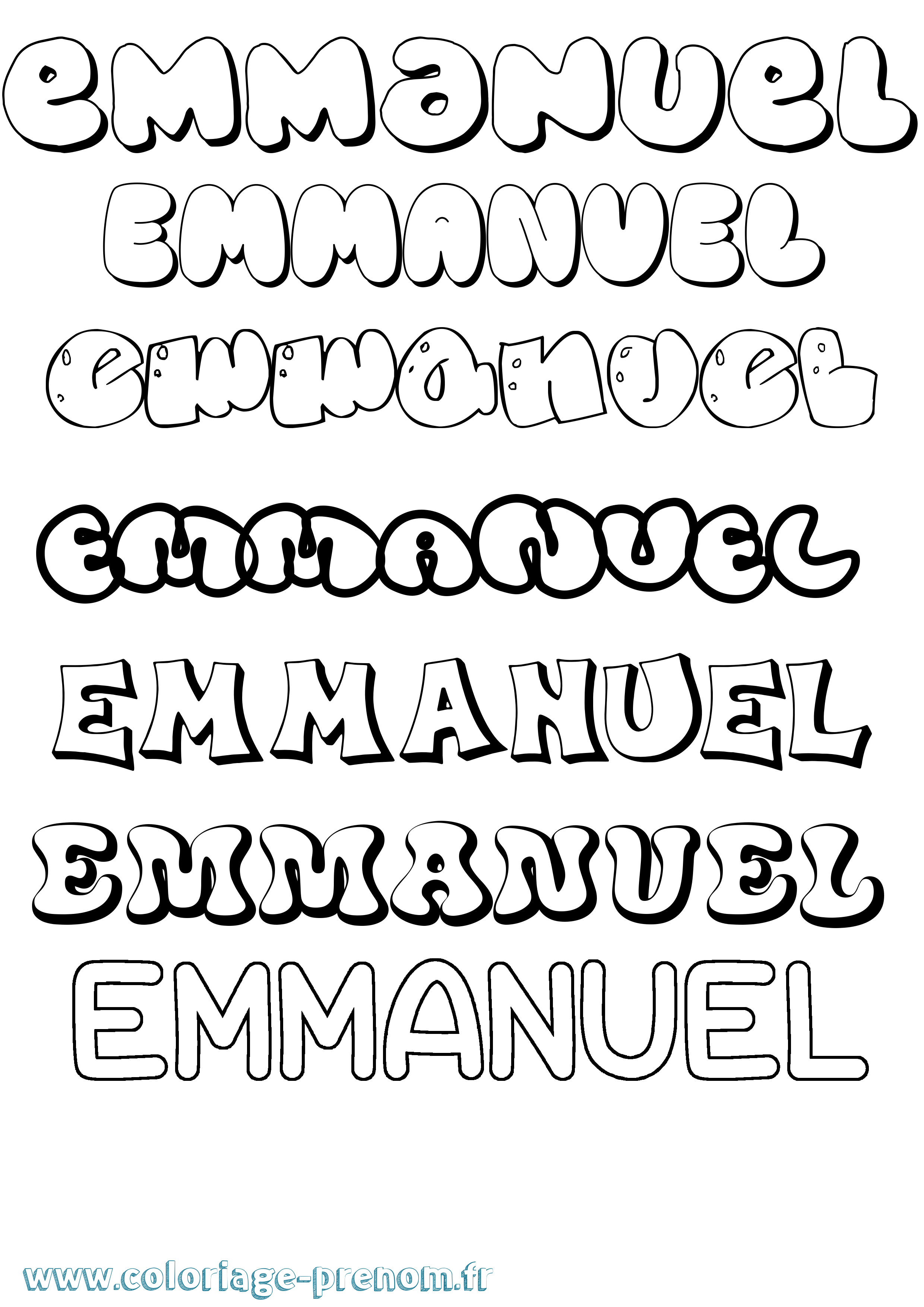 Coloriage Emmanuel Coloriage prénom Emmanuel
