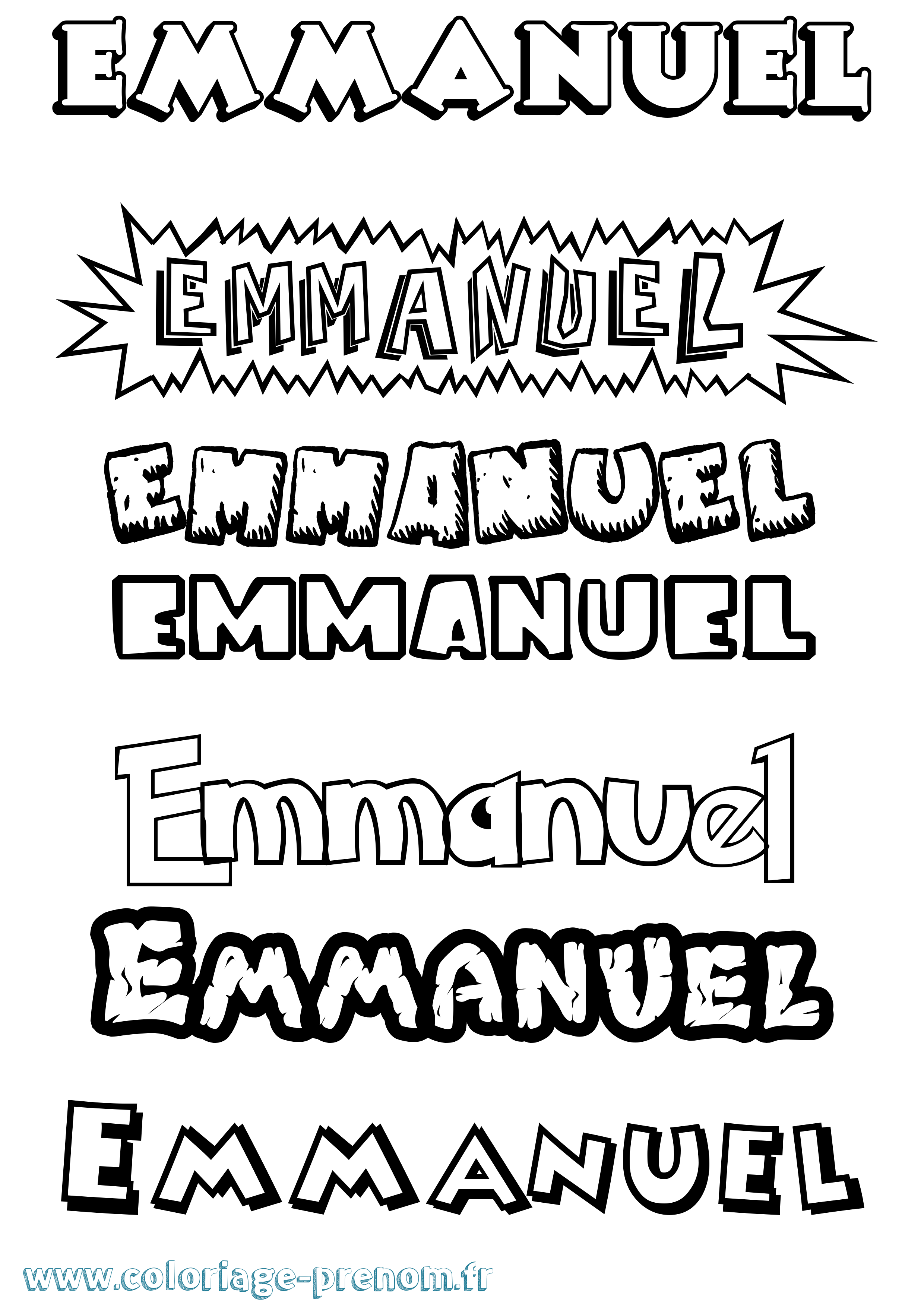Coloriage Emmanuel Coloriage prénom Emmanuel
