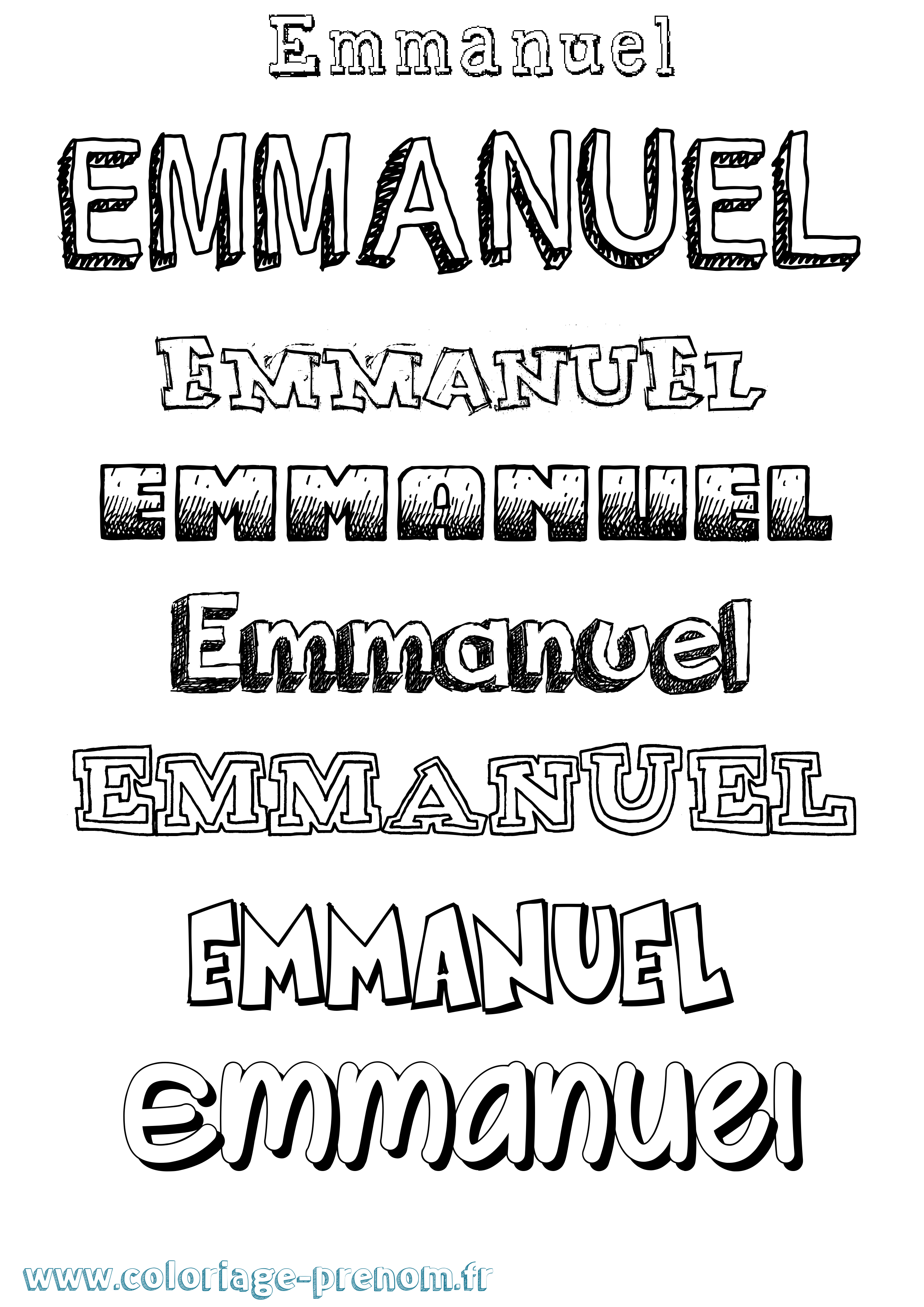 Coloriage Emmanuel Coloriage prénom Emmanuel