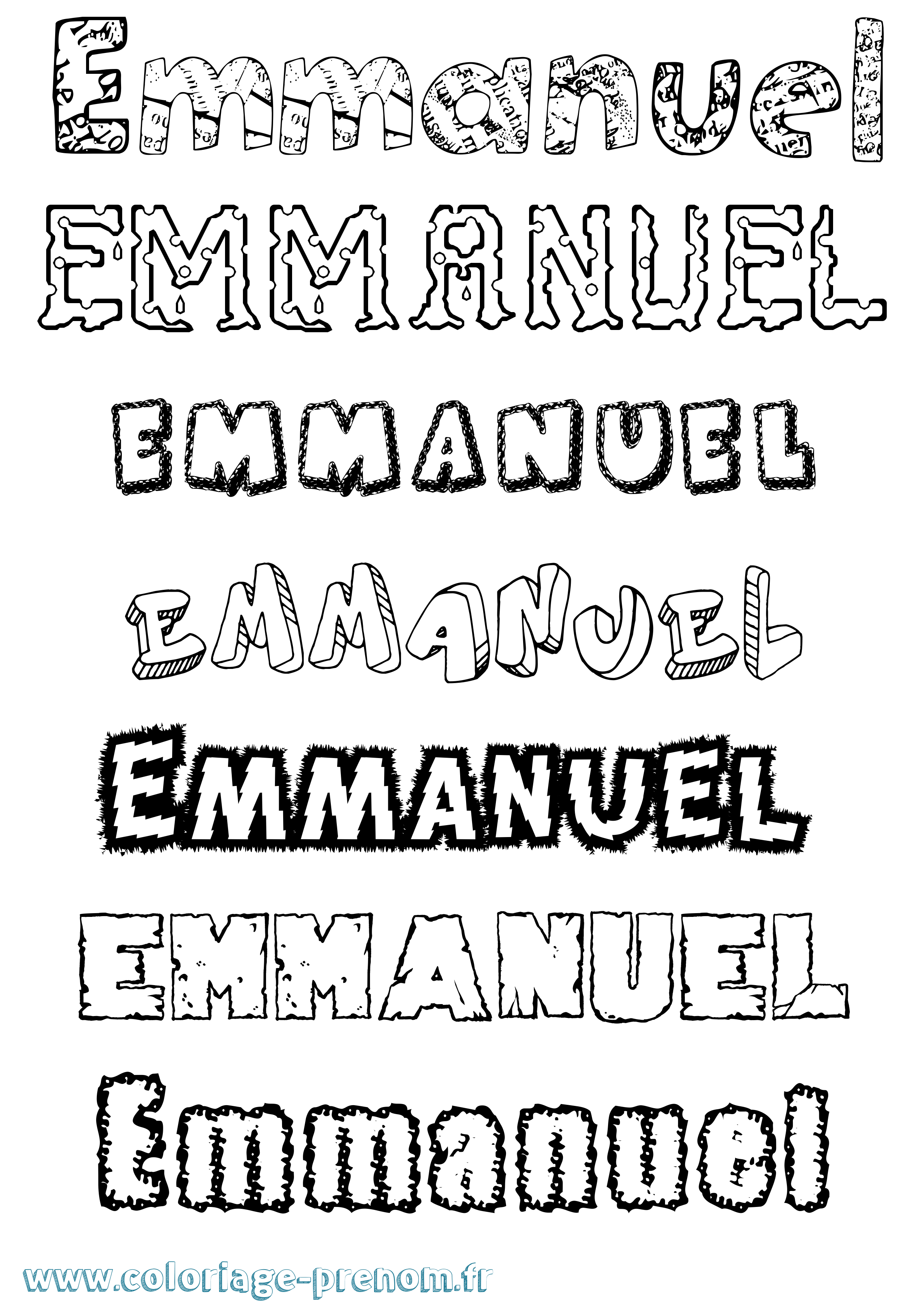 Coloriage Emmanuel Coloriage prénom Emmanuel