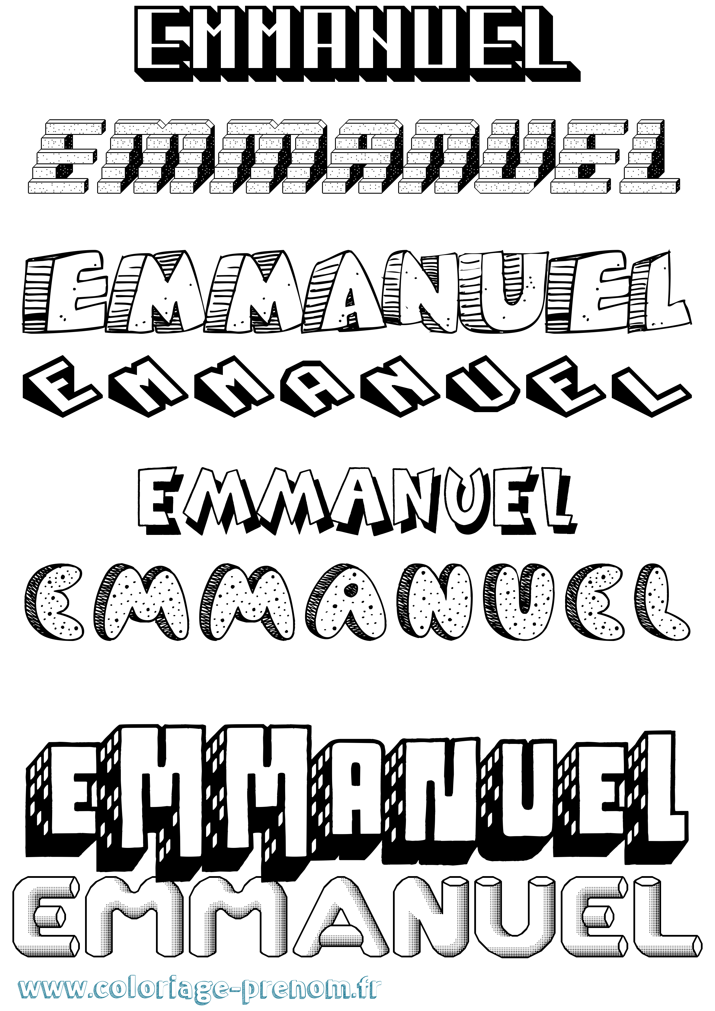 Coloriage Emmanuel Coloriage prénom Emmanuel