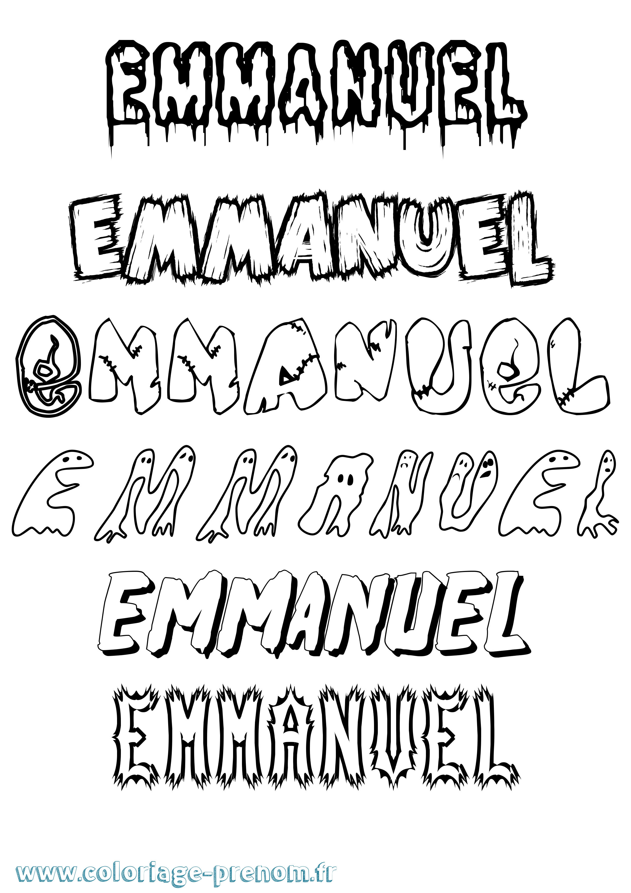 Coloriage Emmanuel Coloriage prénom Emmanuel