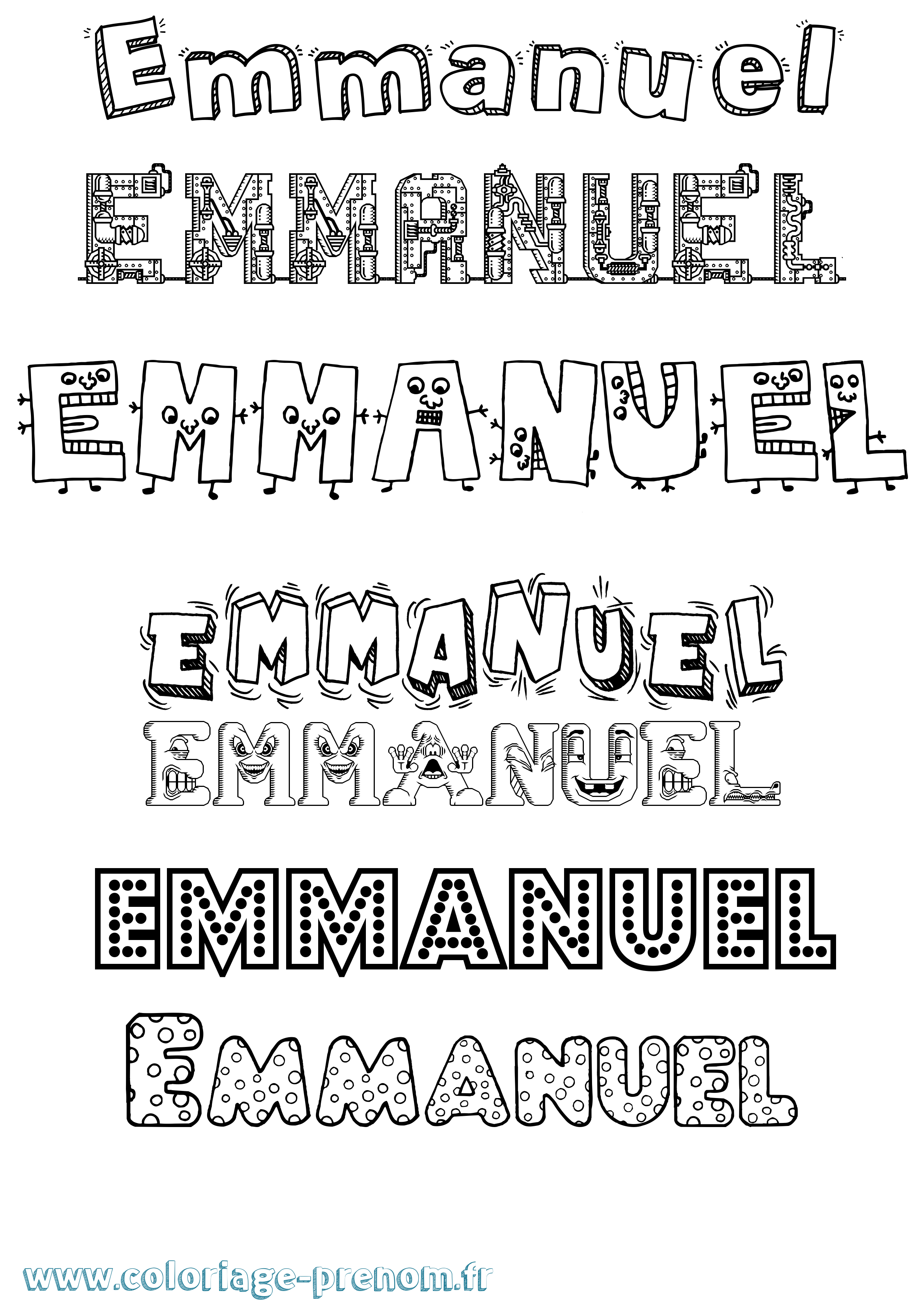 Coloriage Emmanuel Coloriage prénom Emmanuel