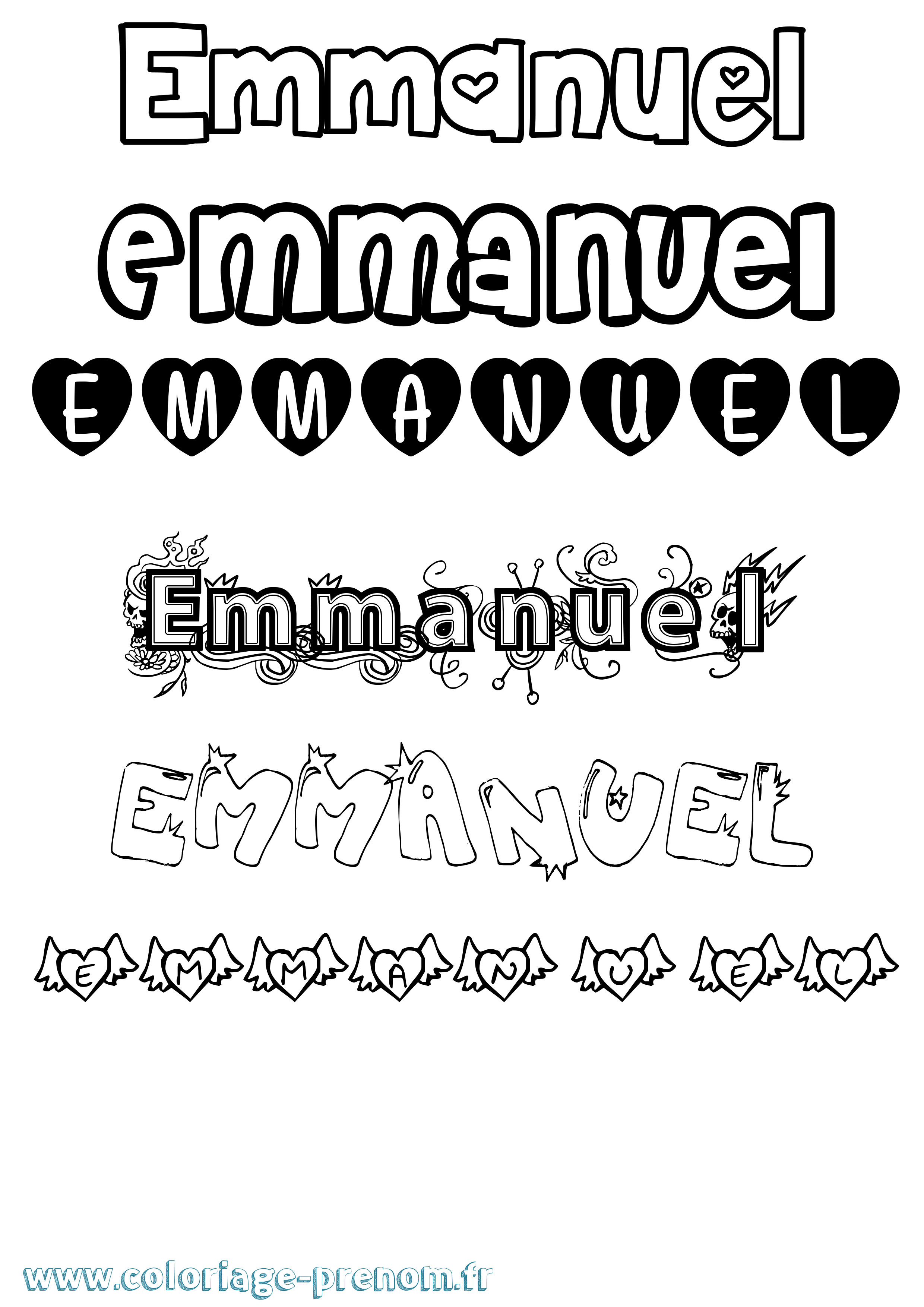 Coloriage prénom Emmanuel