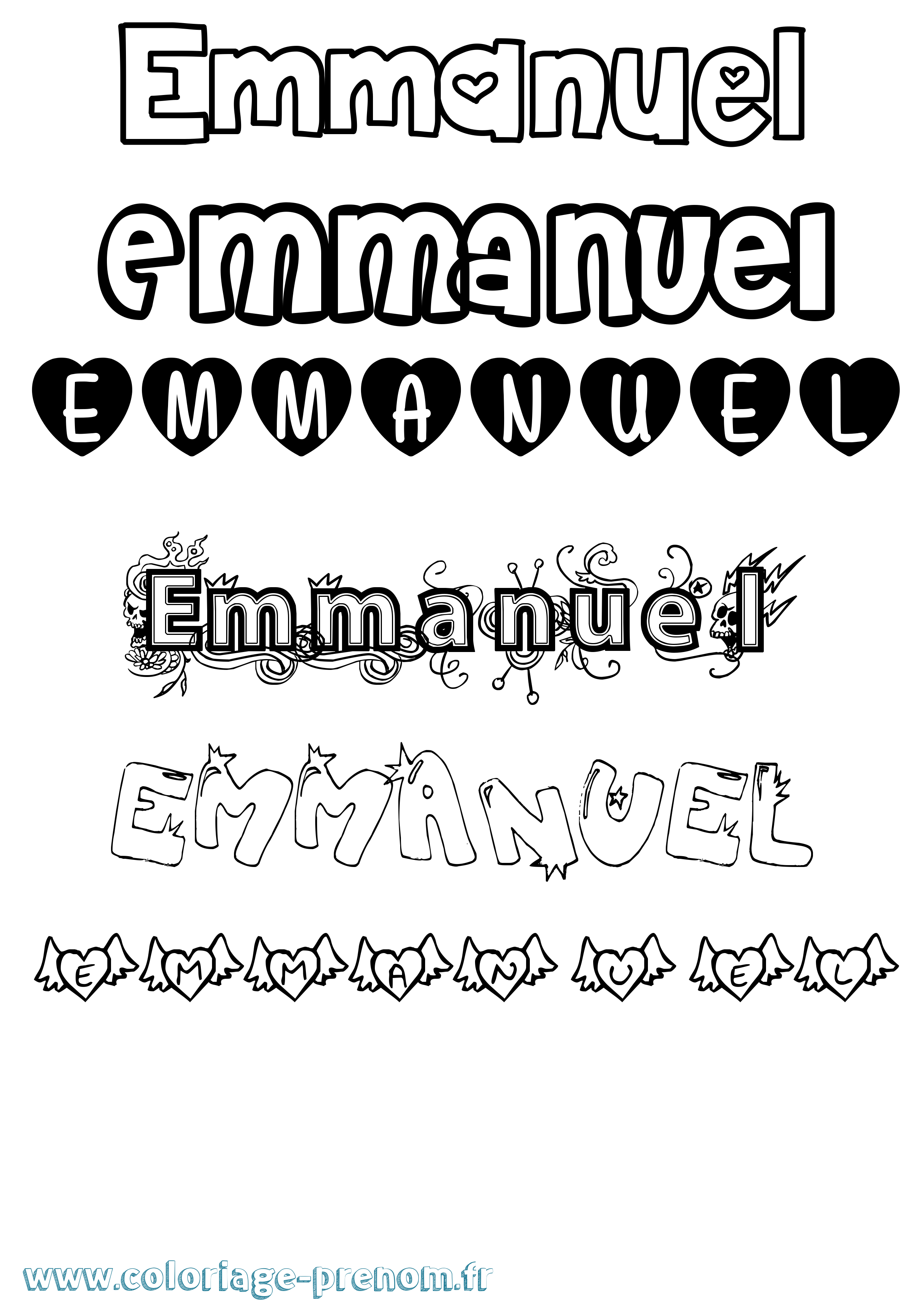 Coloriage Emmanuel Coloriage prénom Emmanuel
