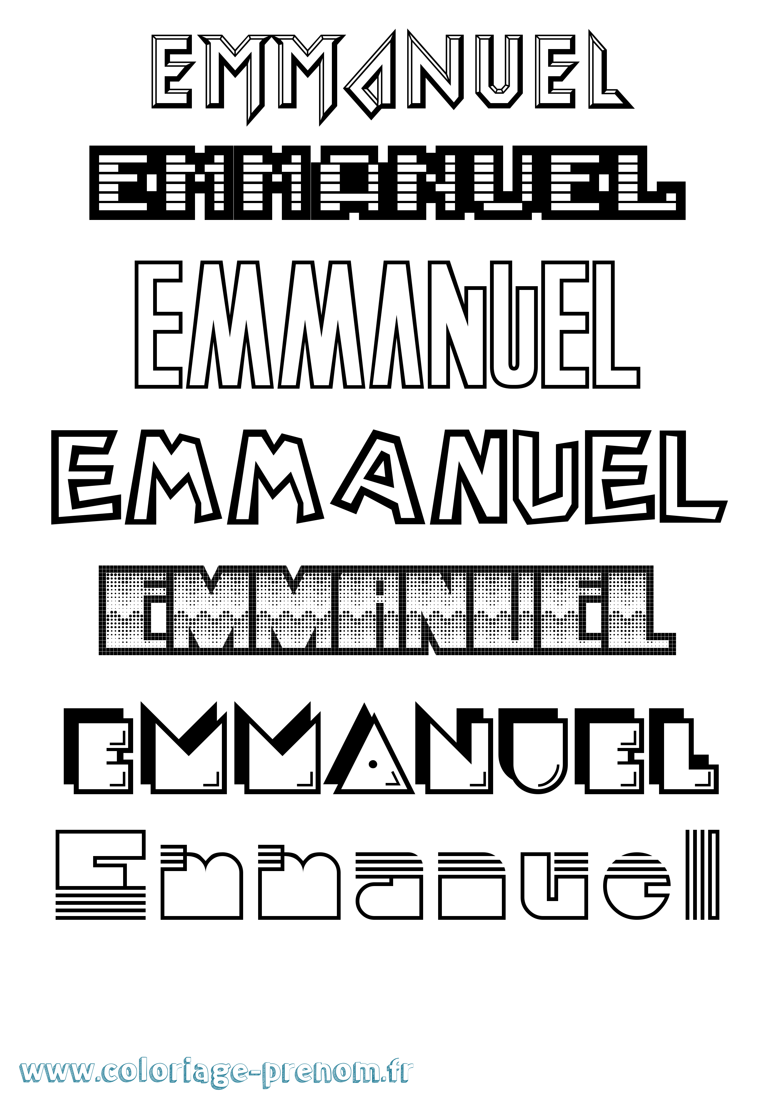 Coloriage Emmanuel Coloriage prénom Emmanuel