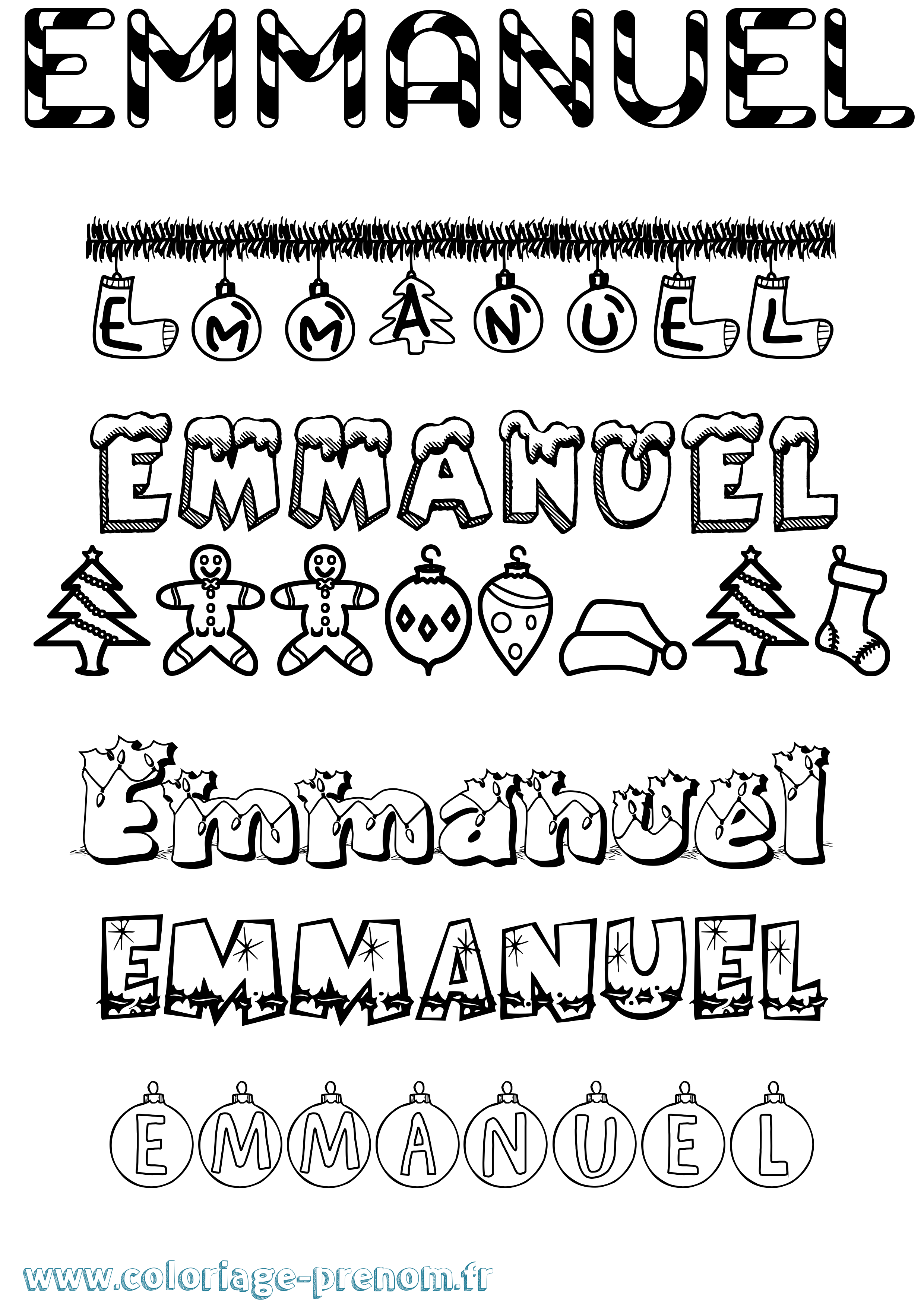Coloriage Emmanuel Coloriage prénom Emmanuel