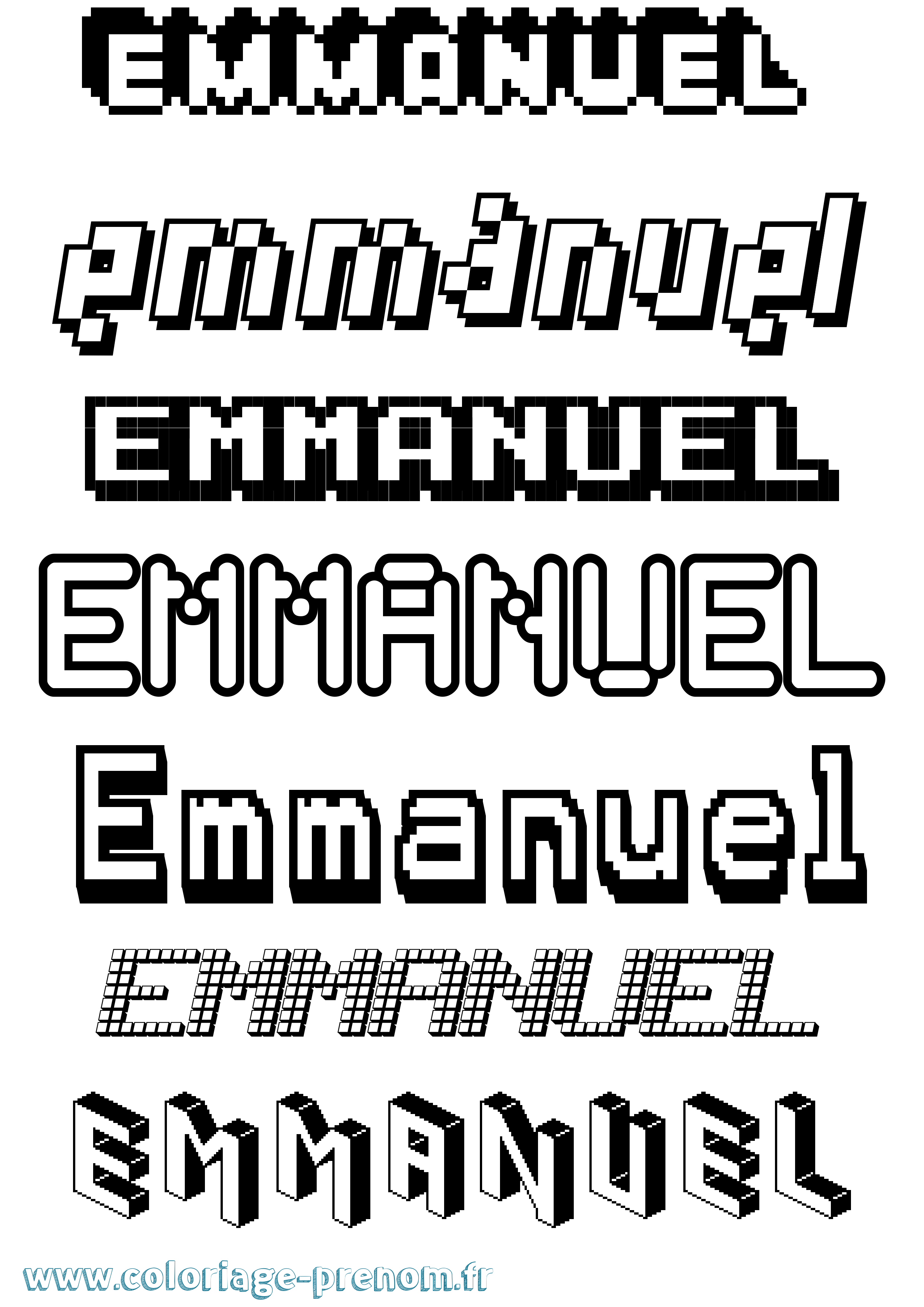 Coloriage prénom Emmanuel