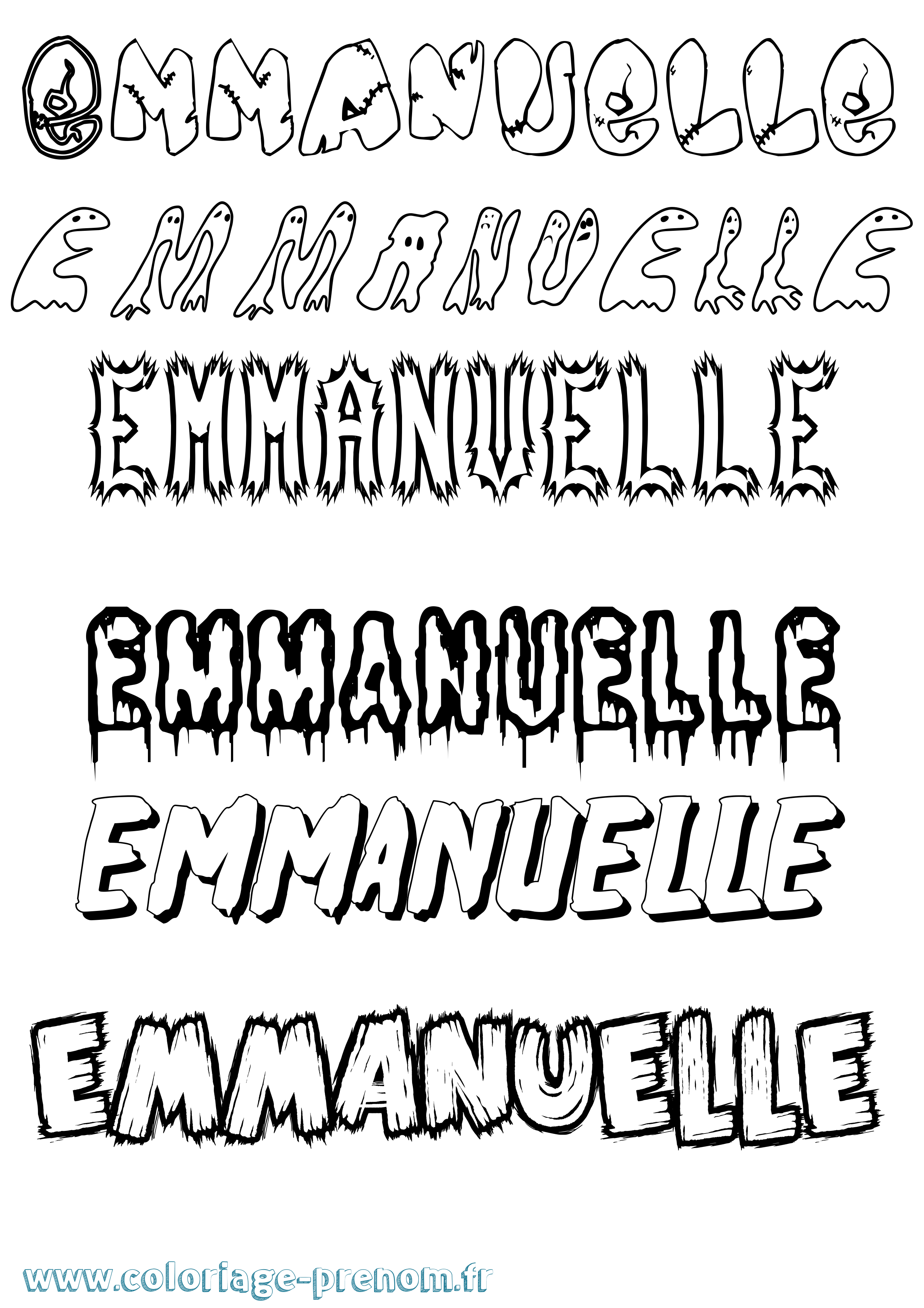 Coloriage Emmanuelle Frisson Coloriage prénom Emmanuelle Frisson