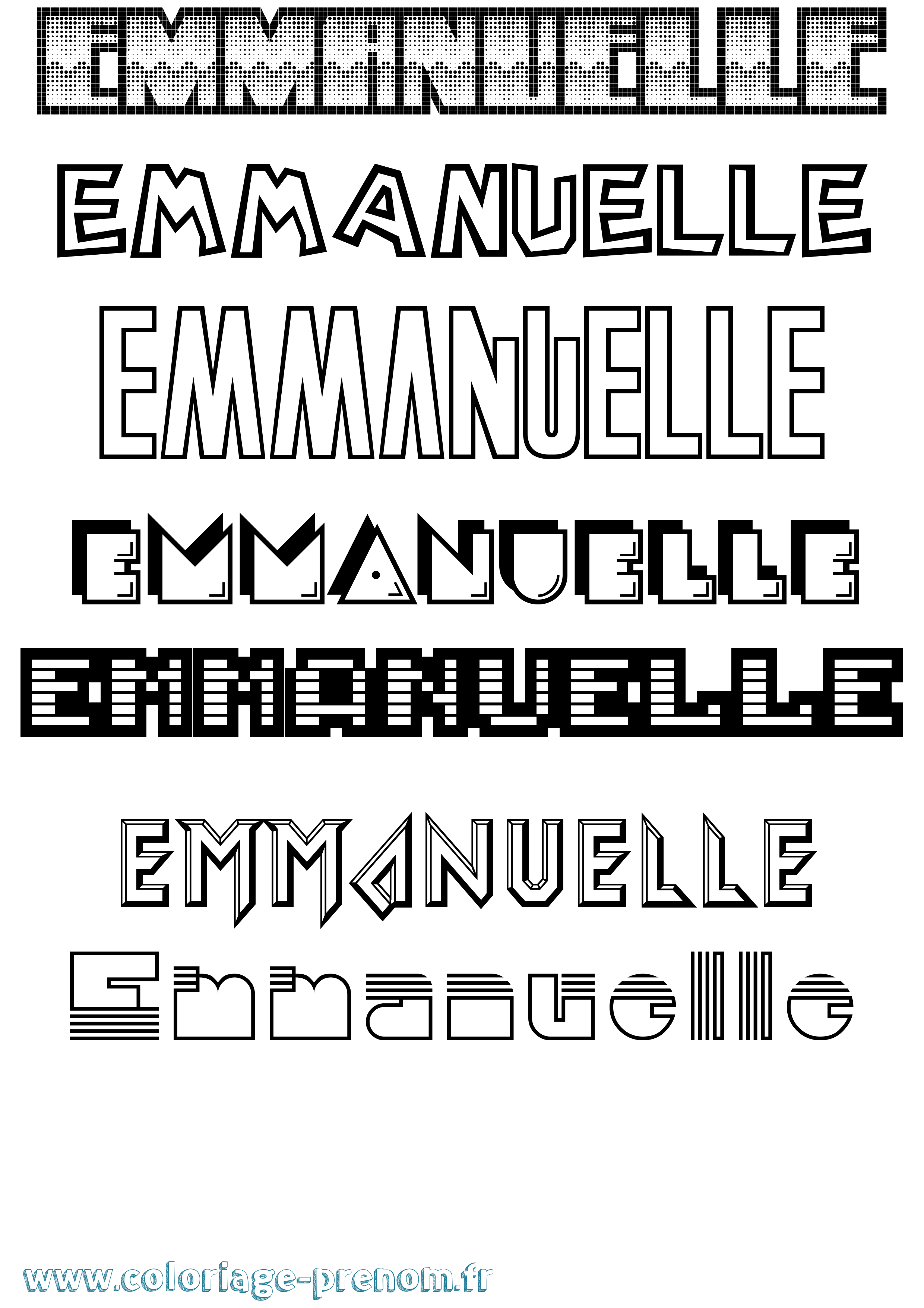 Coloriage prénom Emmanuelle Jeux Vidéos