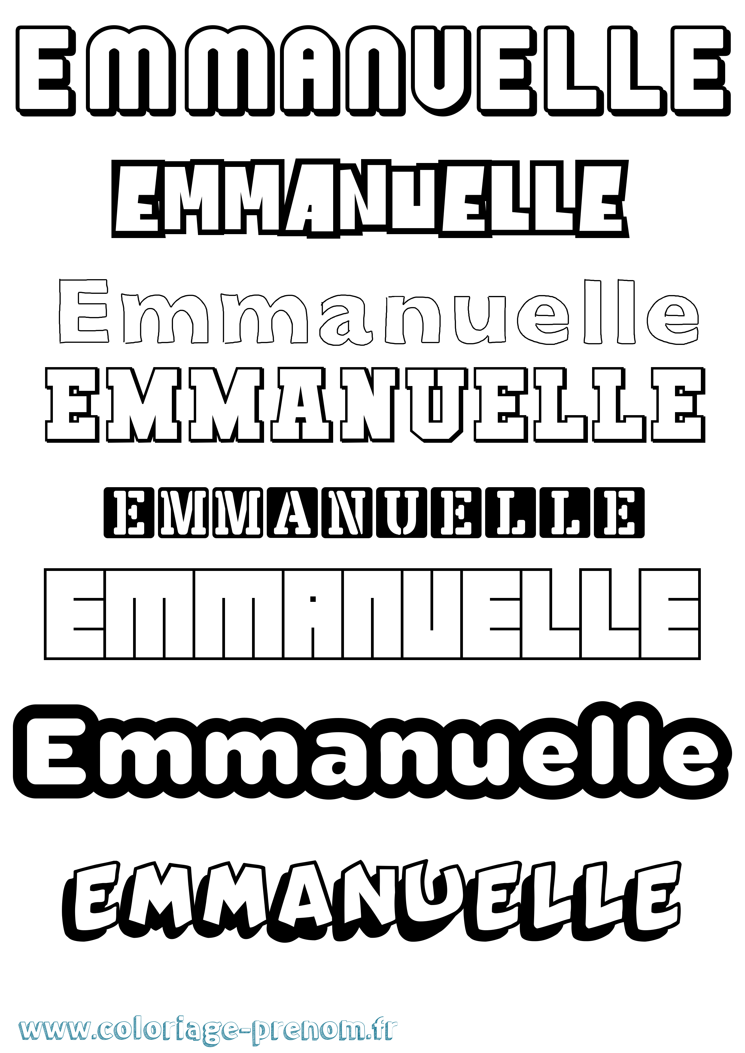 Coloriage Emmanuelle Simple Coloriage prénom Emmanuelle Simple