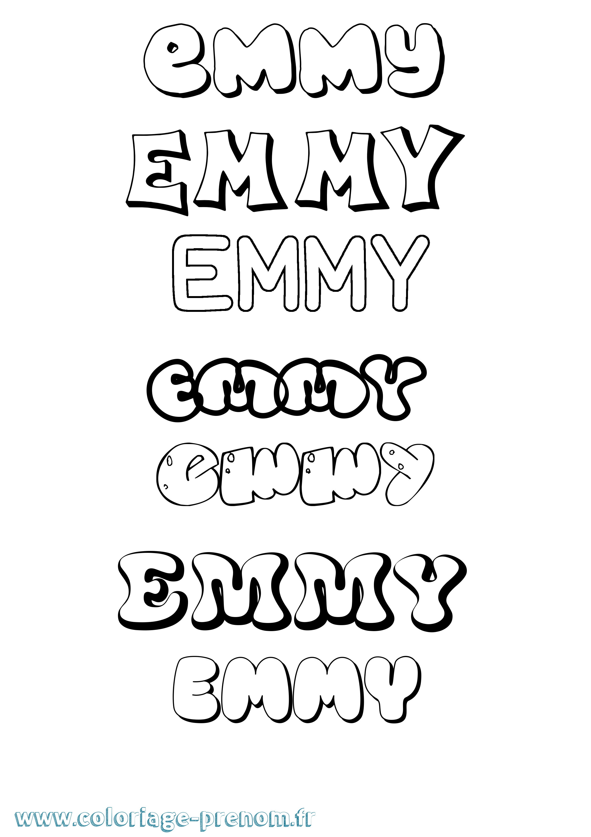 Coloriage prénom Emmy