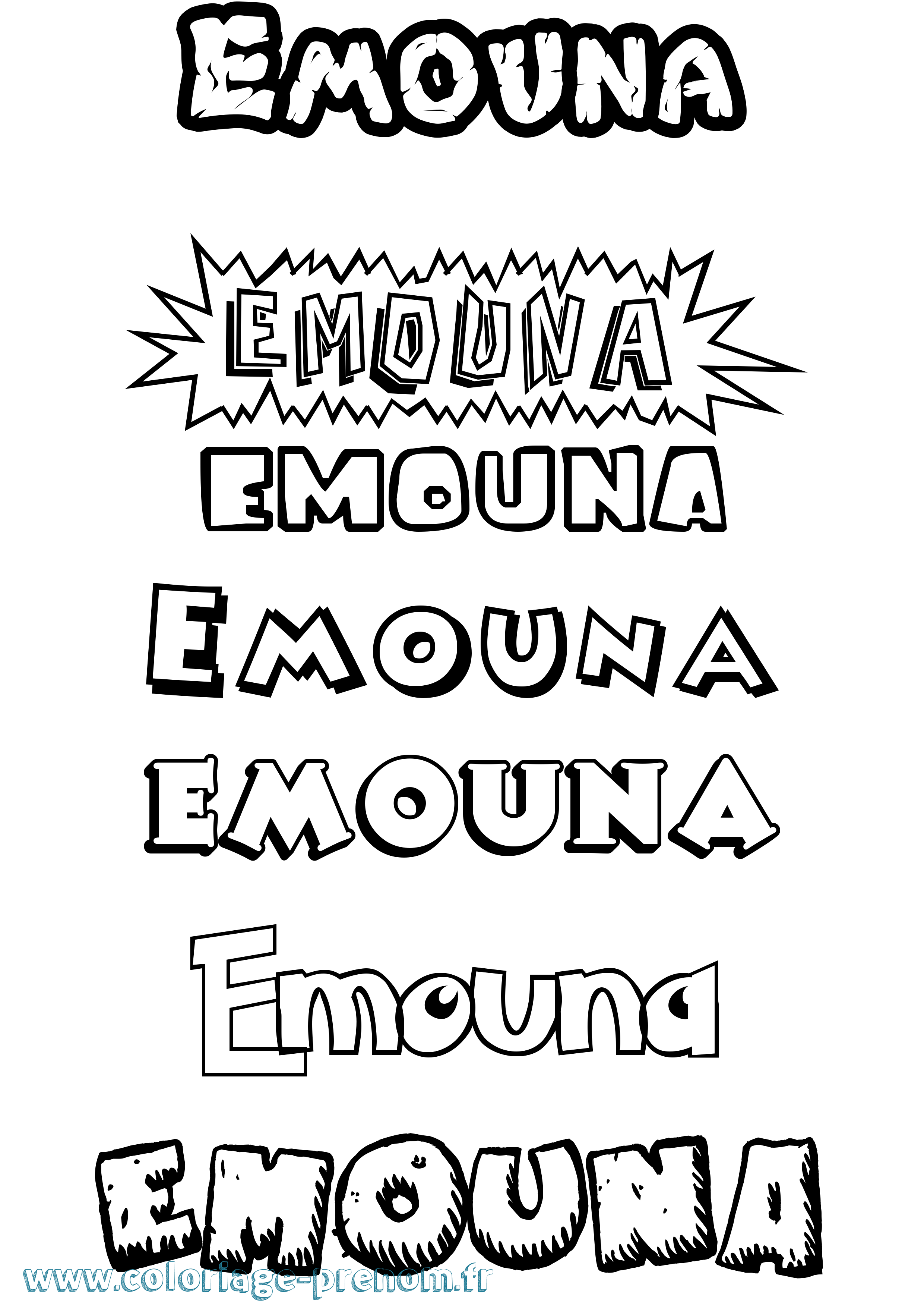 Coloriage prénom Emouna Dessin Animé