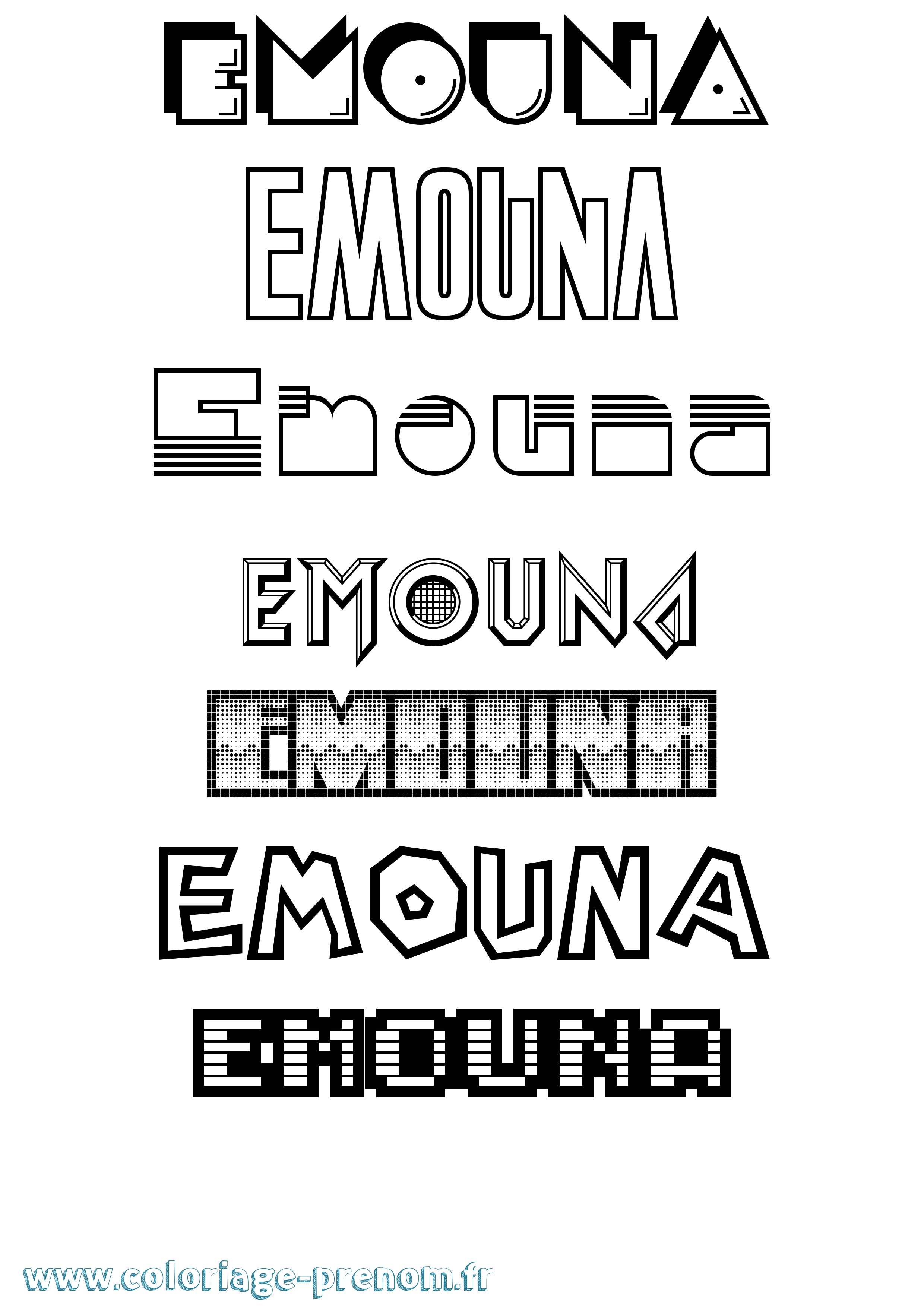 Coloriage prénom Emouna Jeux Vidéos