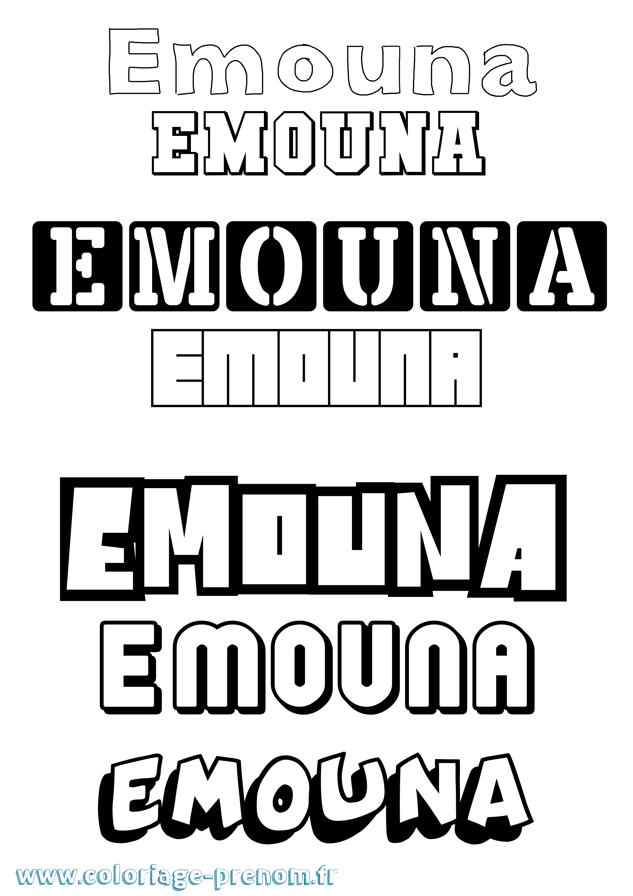 Coloriage prénom Emouna Simple