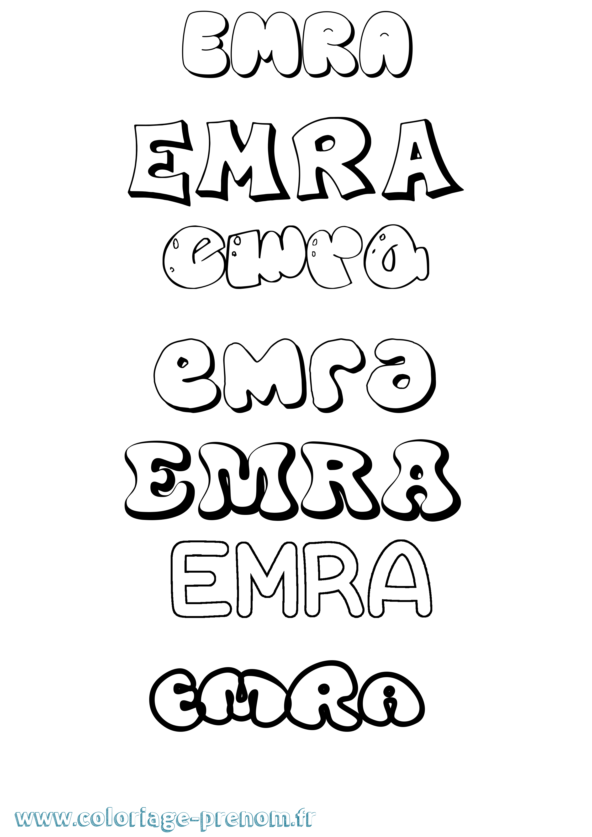 Coloriage Emra Bubble Coloriage prénom Emra Bubble